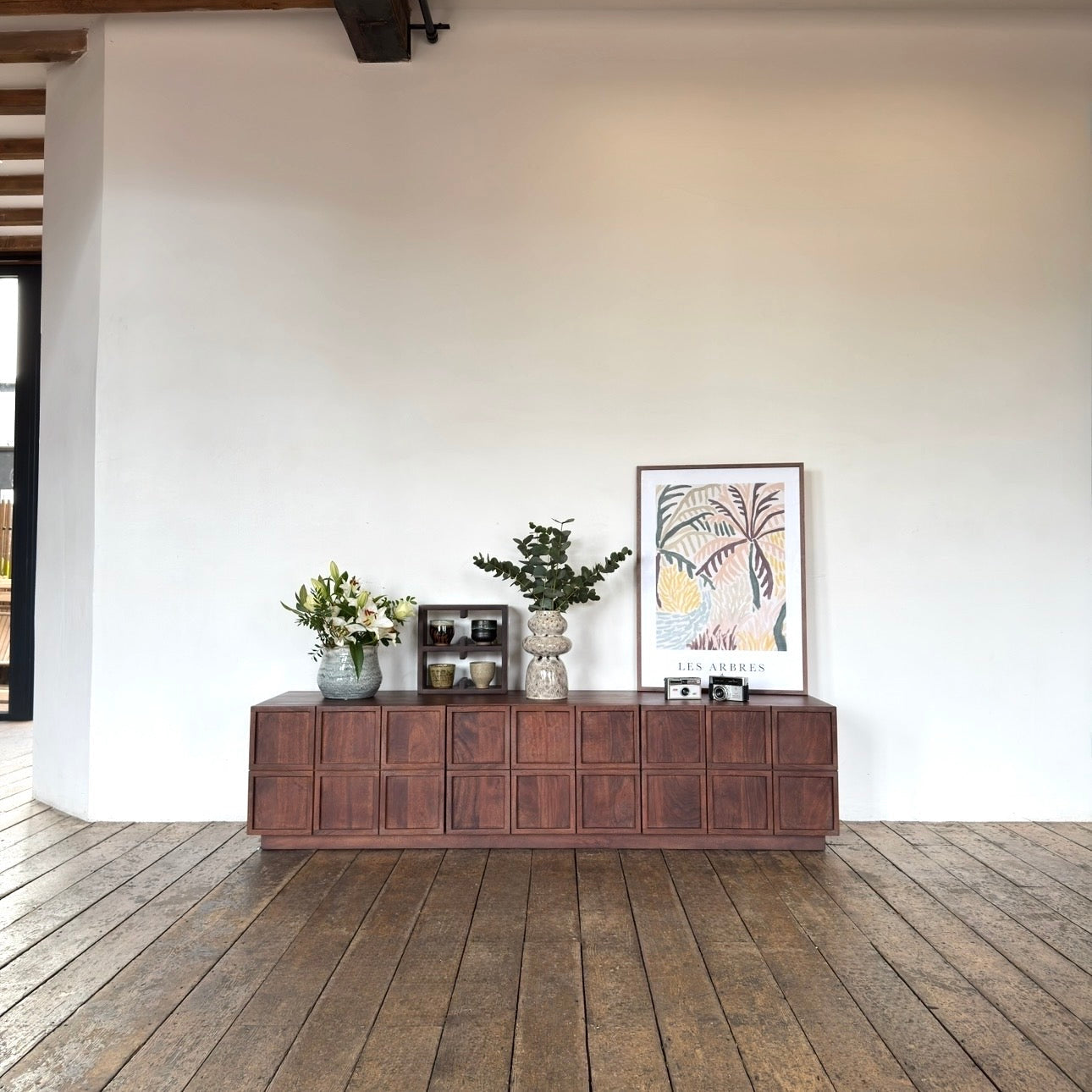 Moncao Solid Acacia Wood Large TV Stand in Brown (180cm)