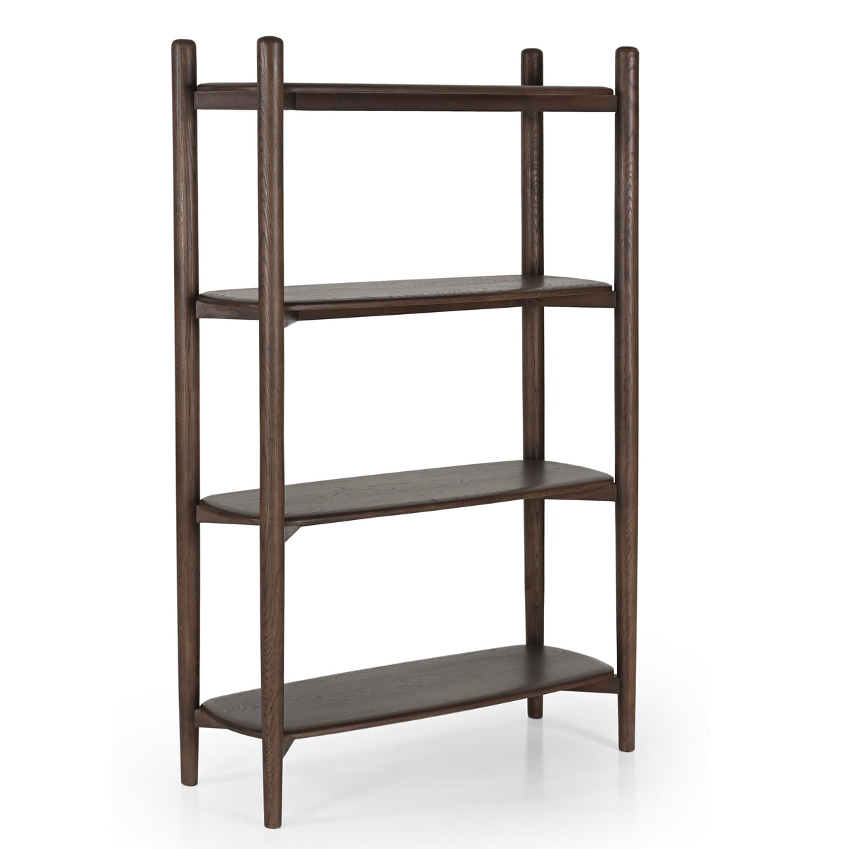 Tora Oak Wood Shelving Unit in Dark Brown