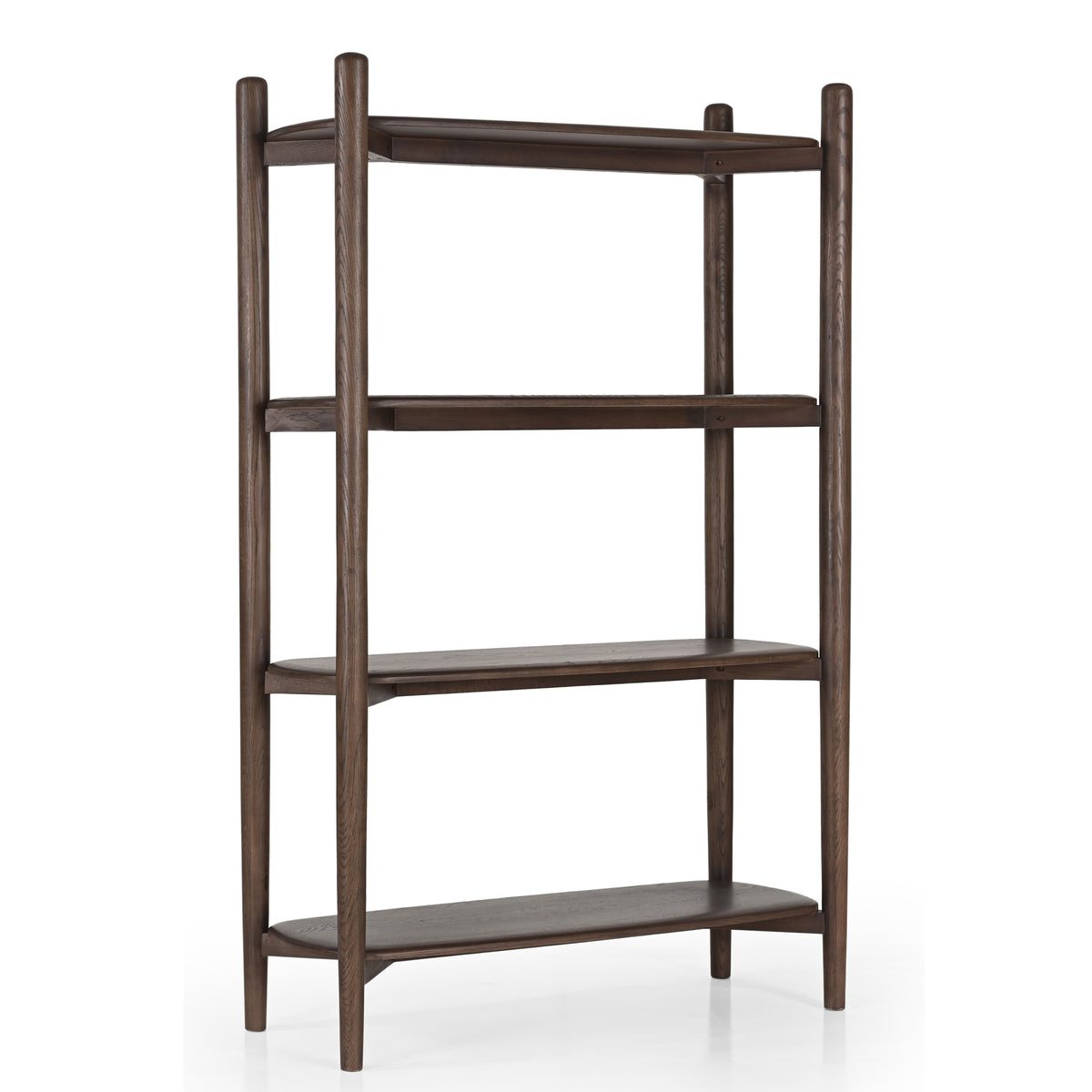 Tora Oak Wood Shelving Unit in Dark Brown