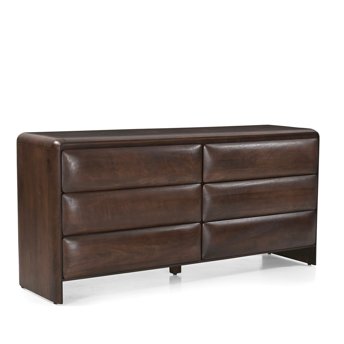 Verona Solid Mango Wood 6 Drawer Chest in Dark Brown
