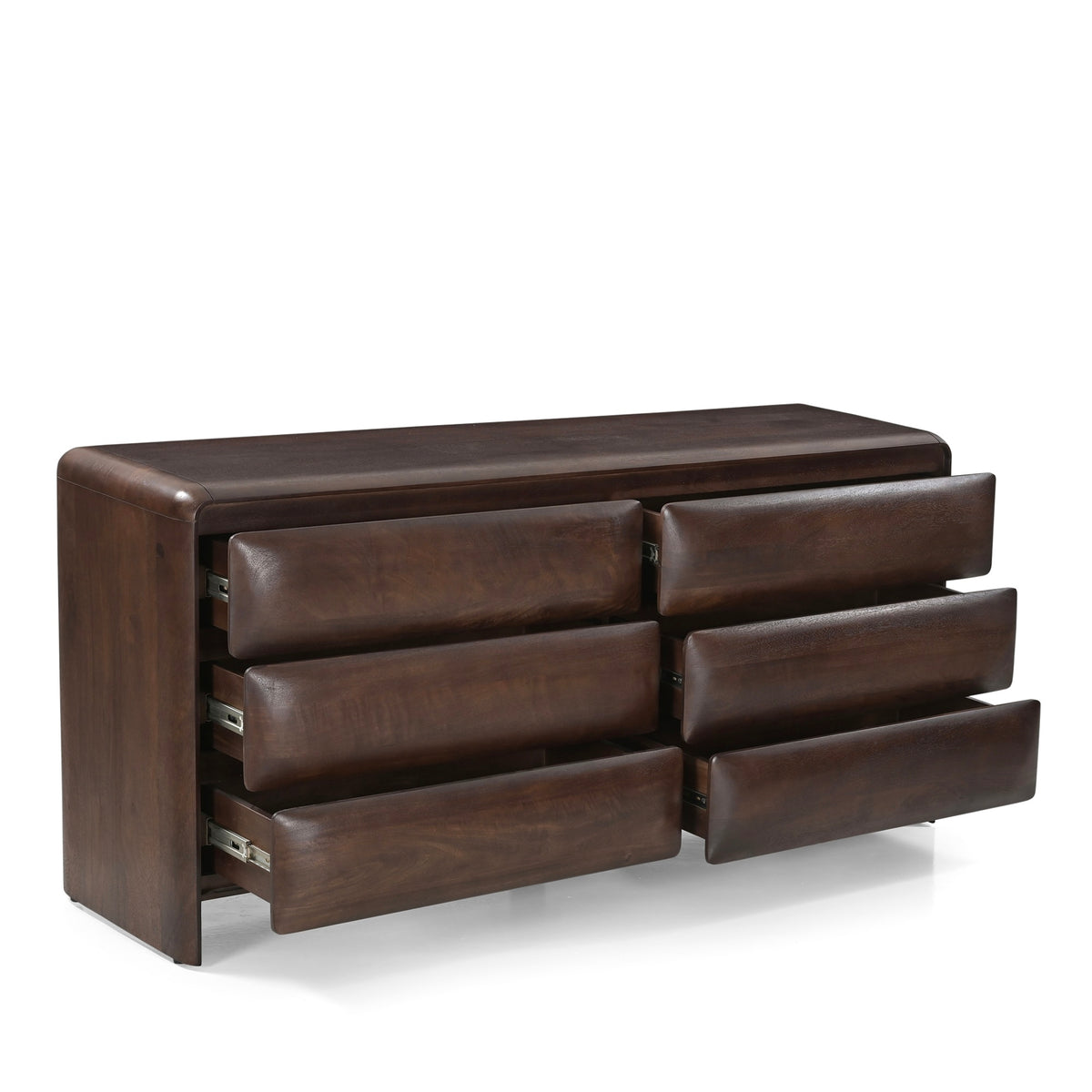 Verona Solid Mango Wood 6 Drawer Chest in Dark Brown
