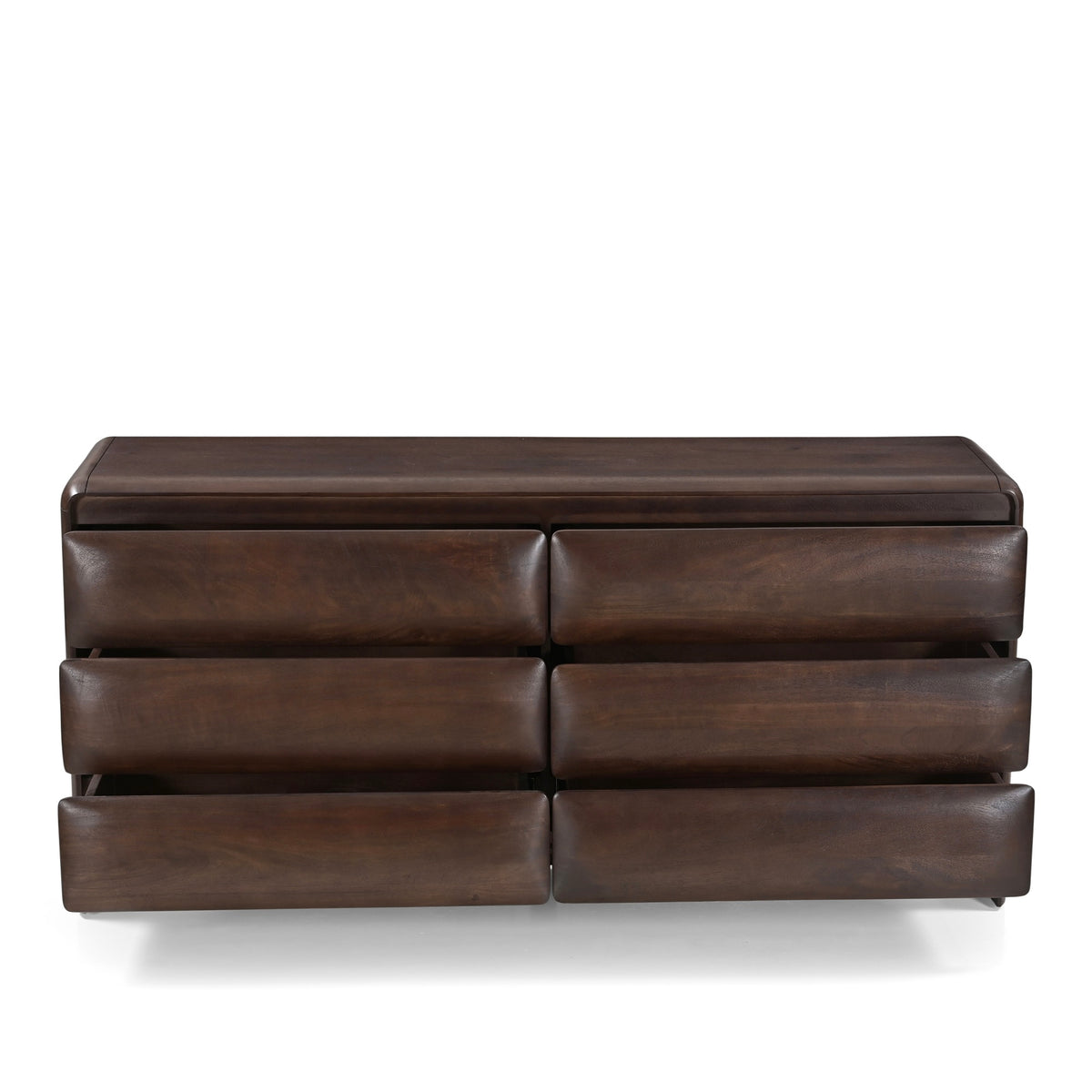 Verona Solid Mango Wood 6 Drawer Chest in Dark Brown
