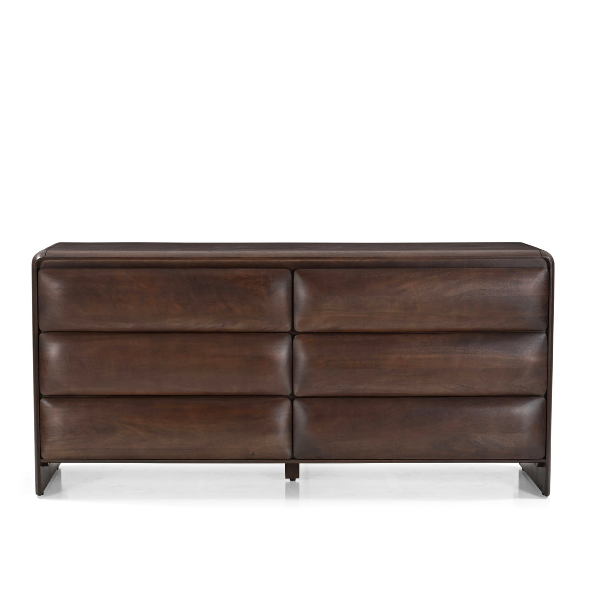 Verona Solid Mango Wood 6 Drawer Chest in Dark Brown