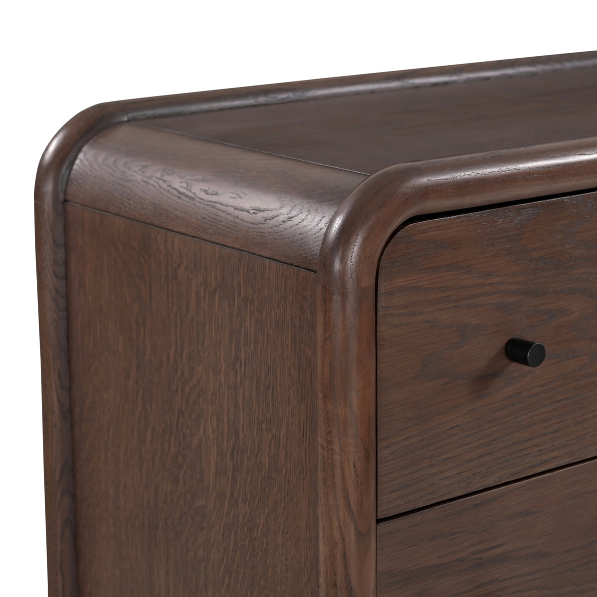 Koda Oak Wood 3 Drawer Chest in Dark Brown