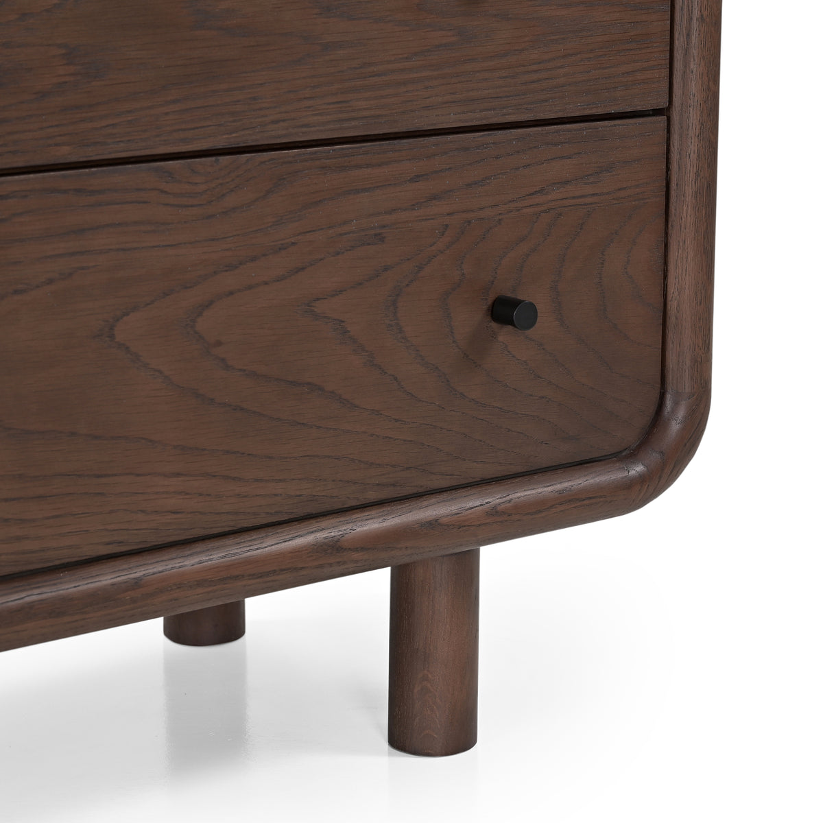 Koda Oak Wood 3 Drawer Chest in Dark Brown