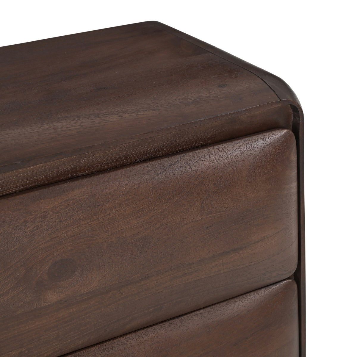 Verona Solid Mango Wood 2 Drawer Bedside in Dark Brown