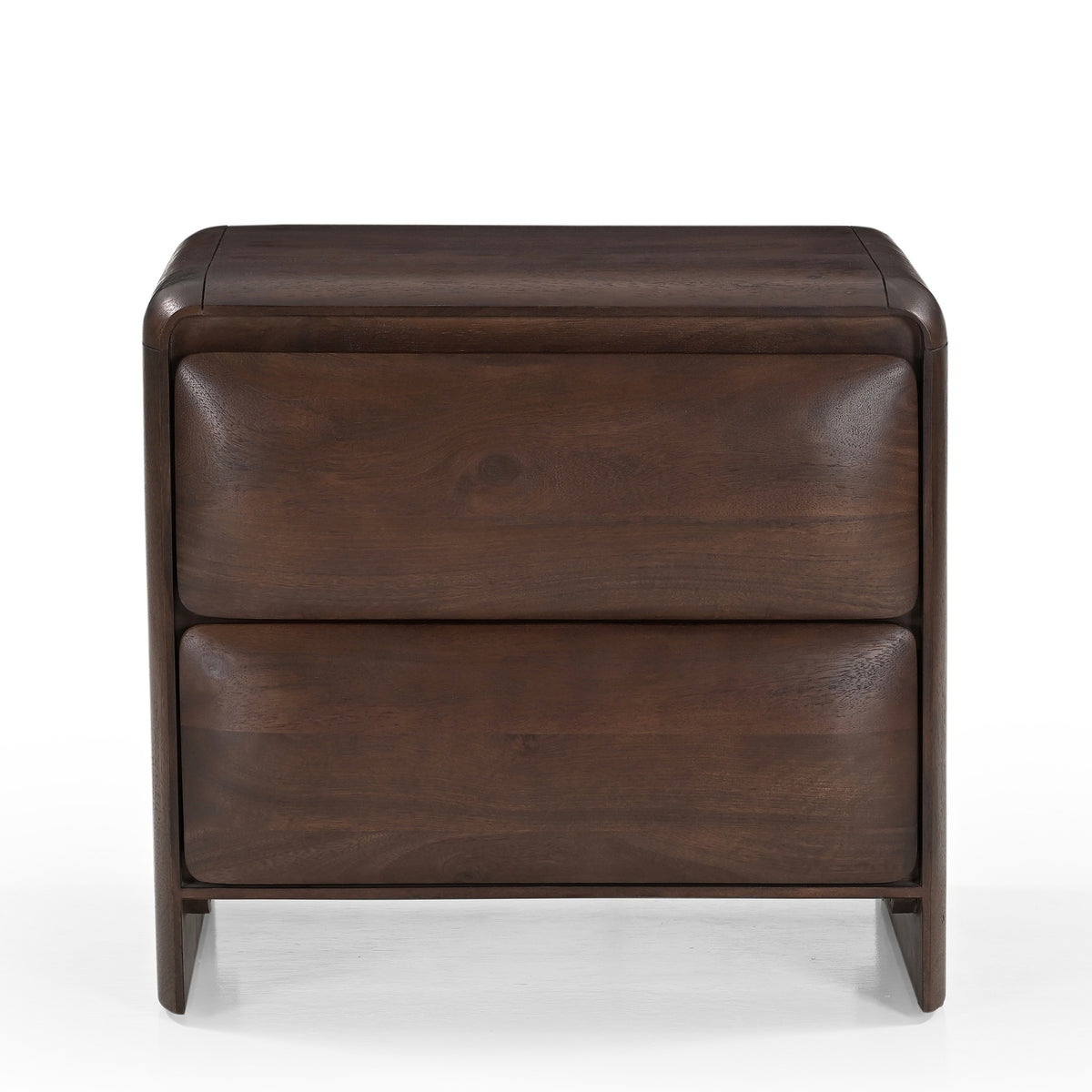 Verona Solid Mango Wood 2 Drawer Bedside in Dark Brown