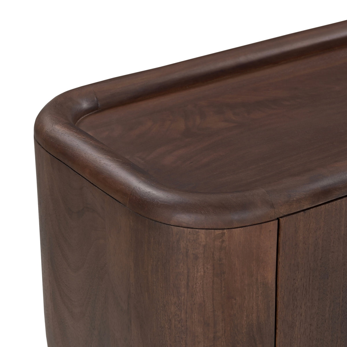 Tovi Solid Mango Wood Medium TV Stand in Dark Brown (150cm)