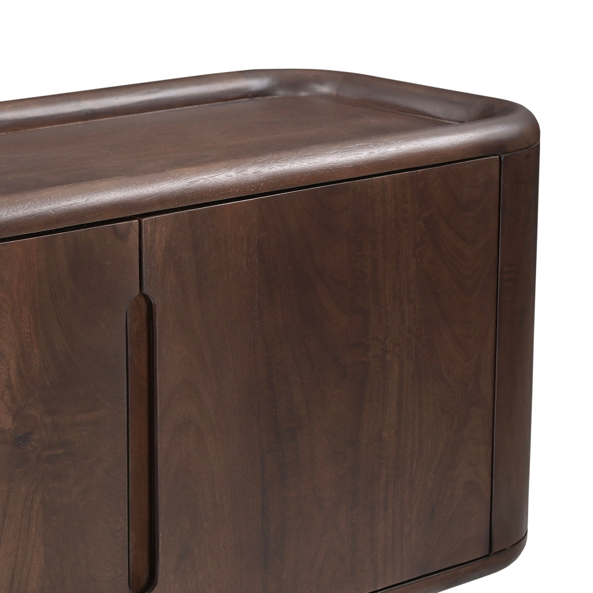 Tovi Solid Mango Wood Large TV Stand in Dark Brown (180cm)