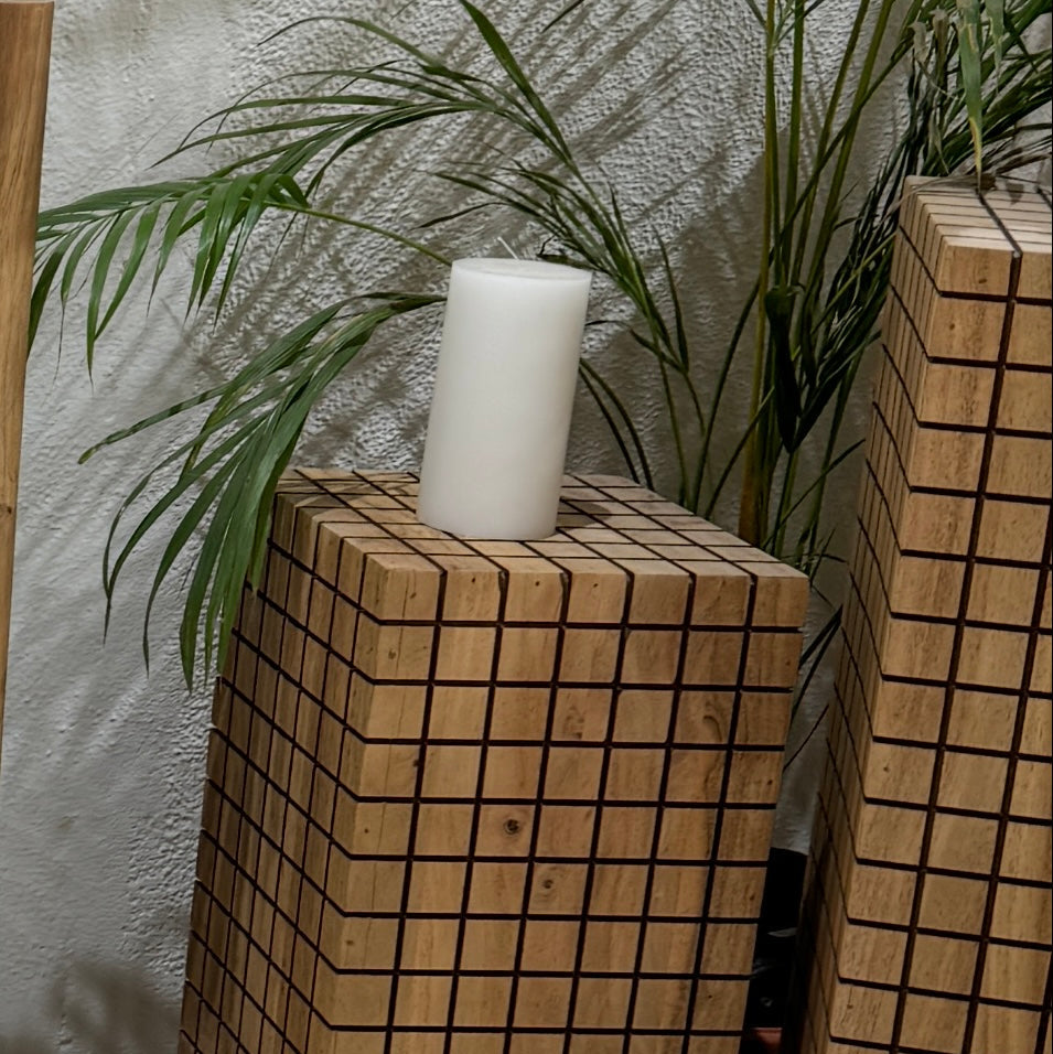 Jiro Solid Acacia Wood Side Table Natural (2 Sizes)