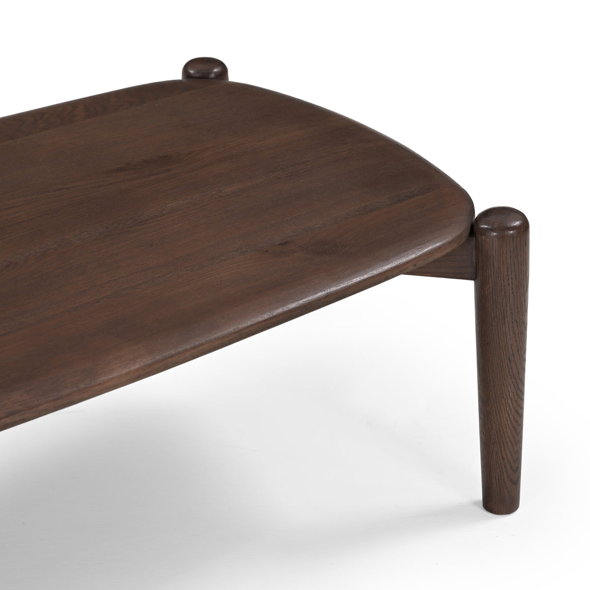 Tora Oak Wood Coffee Table in Dark Brown