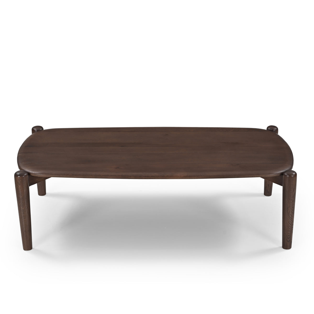 Tora Oak Wood Coffee Table in Dark Brown