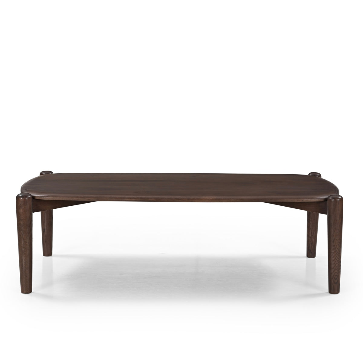 Tora Oak Wood Coffee Table in Dark Brown