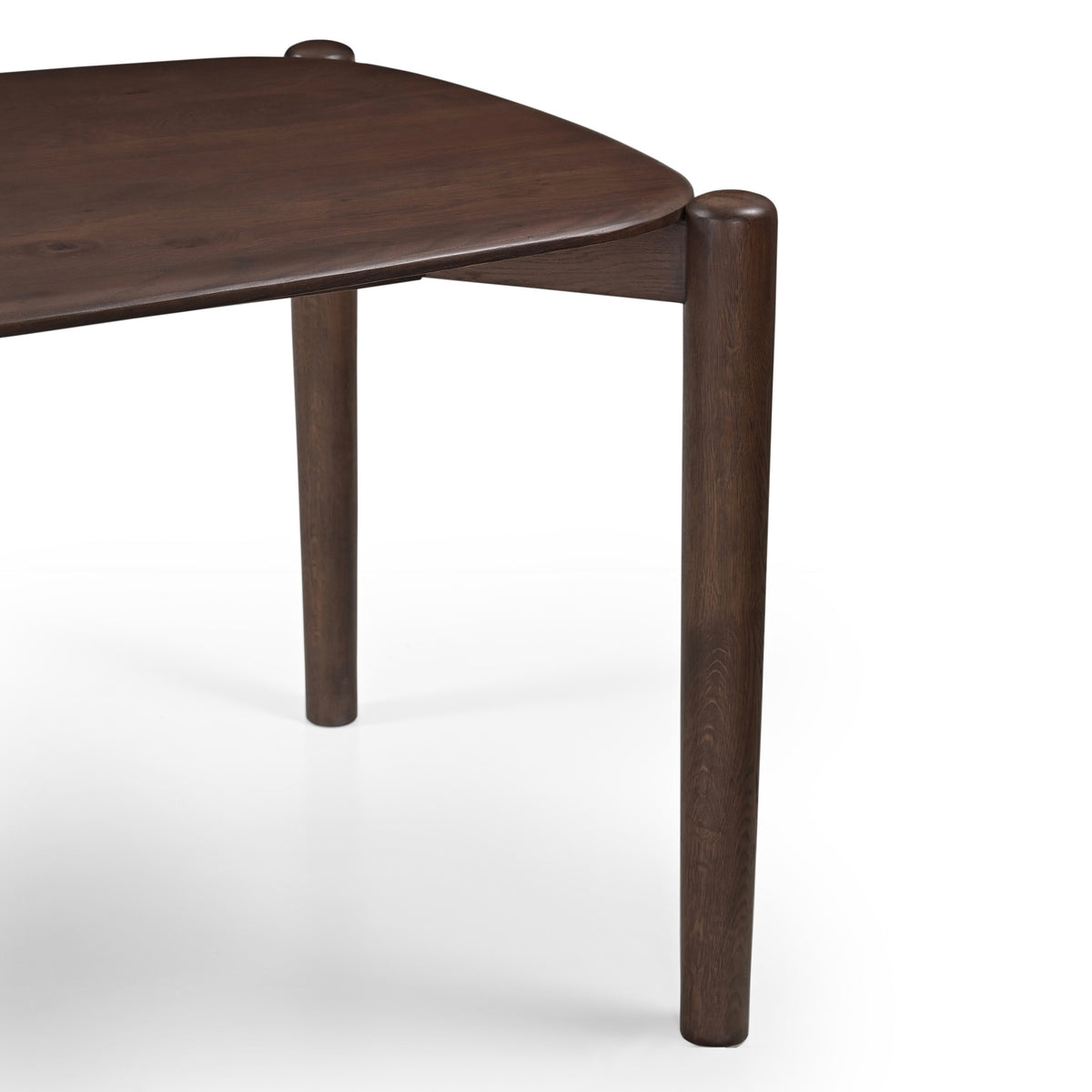 Tora Oak Wood Dining Table in Dark Brown (180 cm)