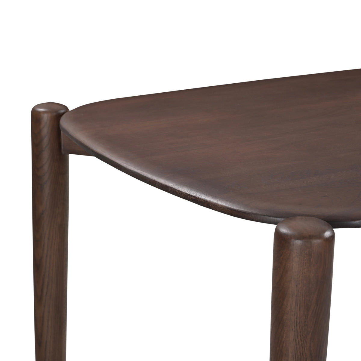 Tora Oak Wood Dining Table in Dark Brown (180 cm)