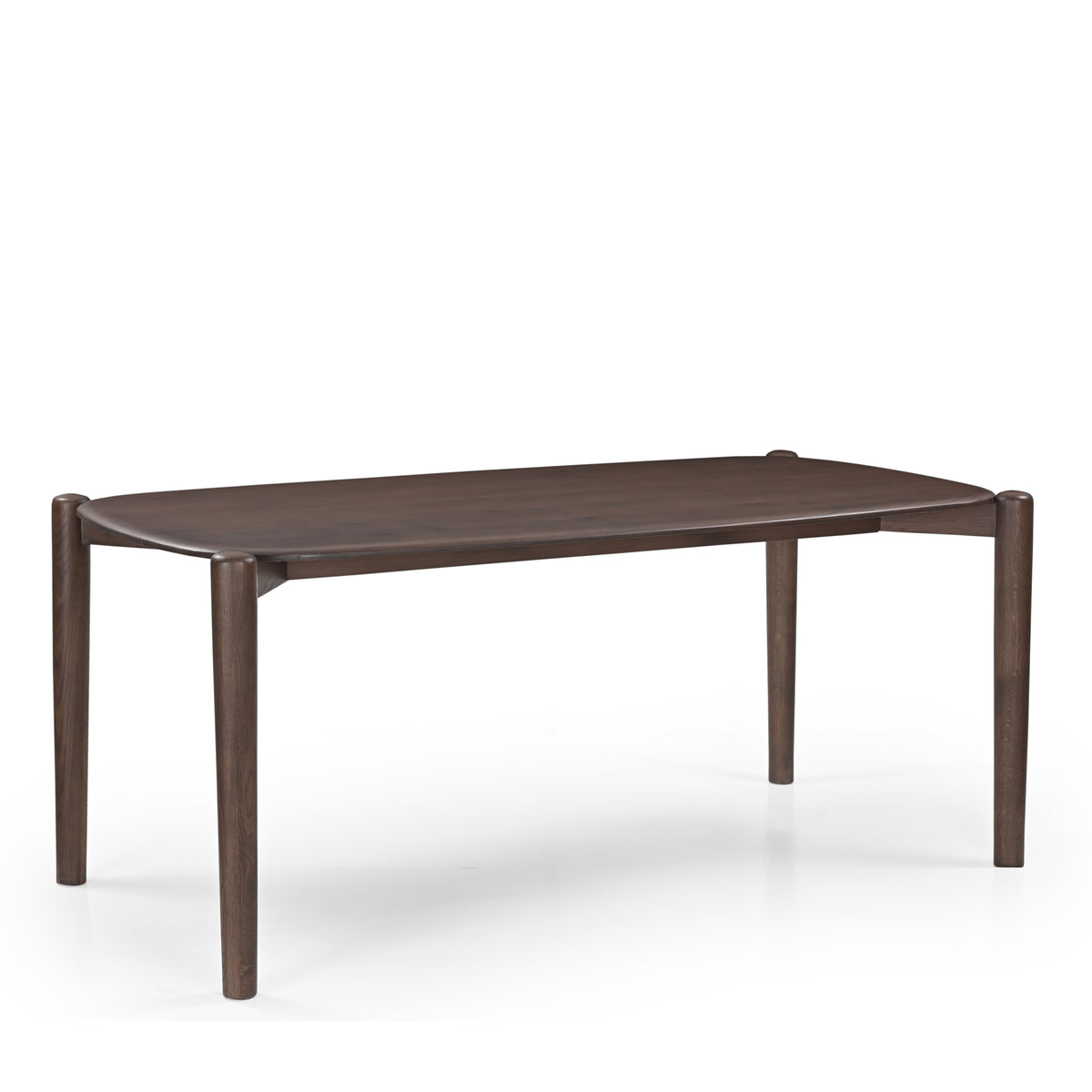 Tora Oak Wood Dining Table in Dark Brown (180 cm)