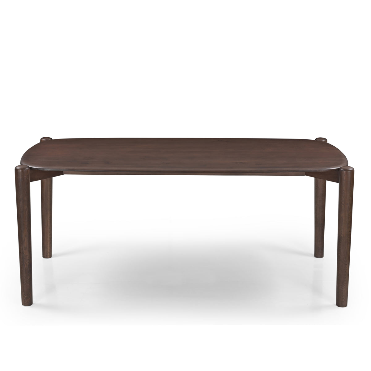 Tora Oak Wood Dining Table in Dark Brown (180 cm)