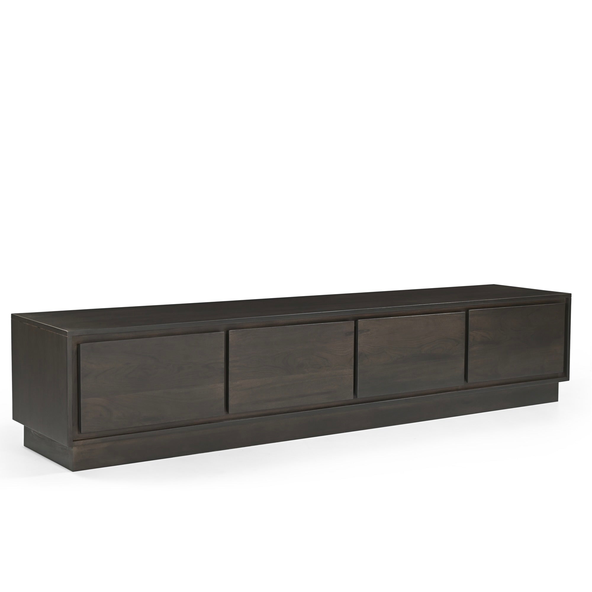 Kawa Solid Acacia Wood 4 Door TV Unit Dark Brown (200cm)
