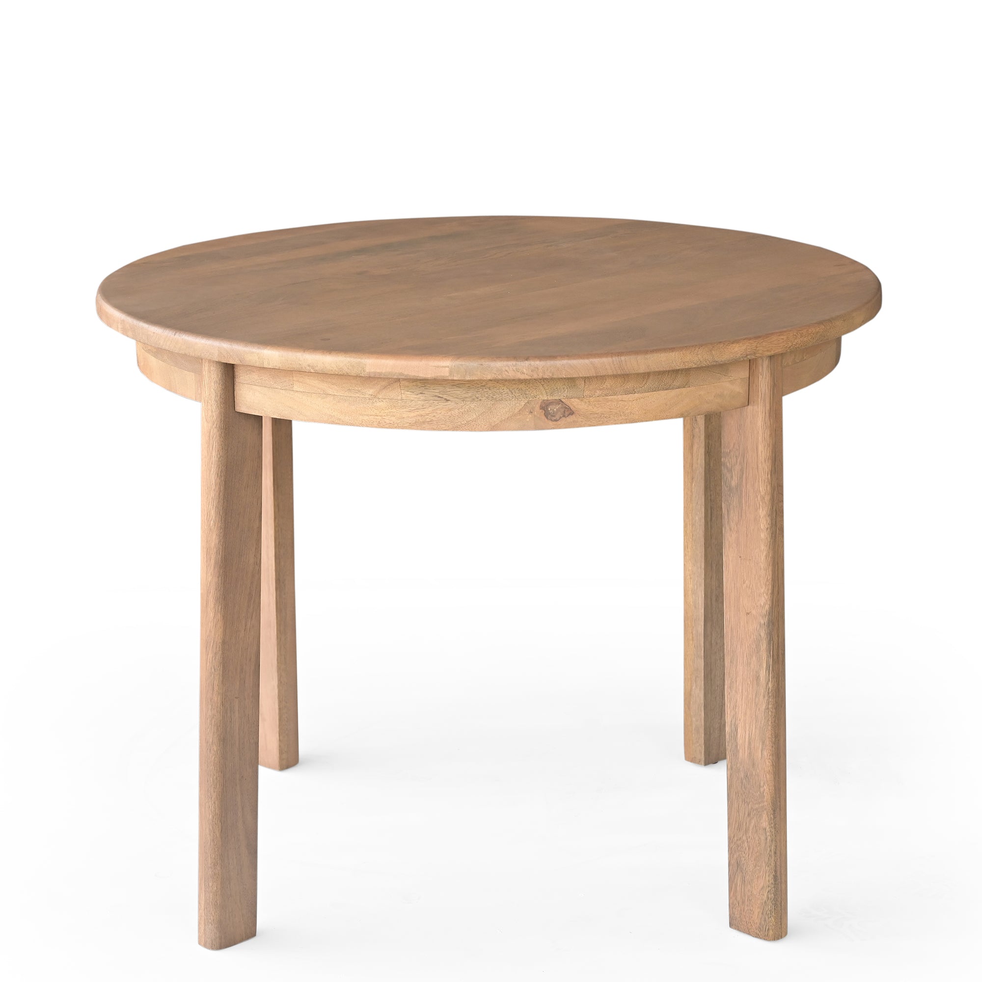 Aiko Round Solid Mango Wood Dining Table Light Brown (1.0m)