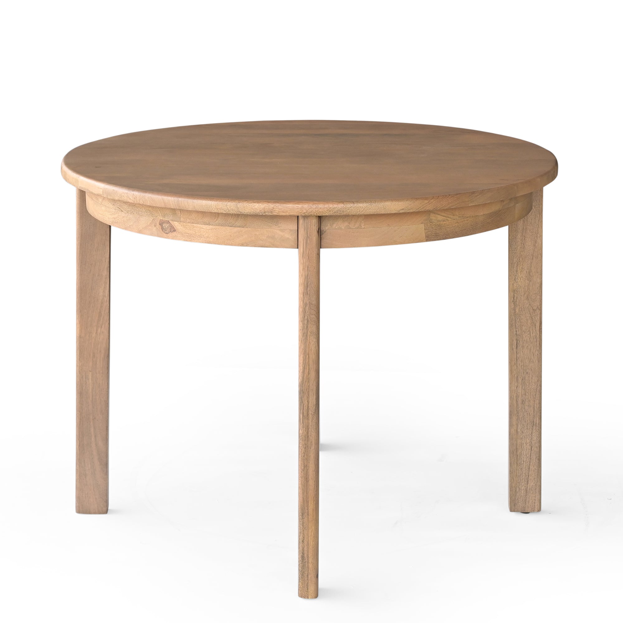 Aiko Round Solid Mango Wood Dining Table Light Brown (1.0m)