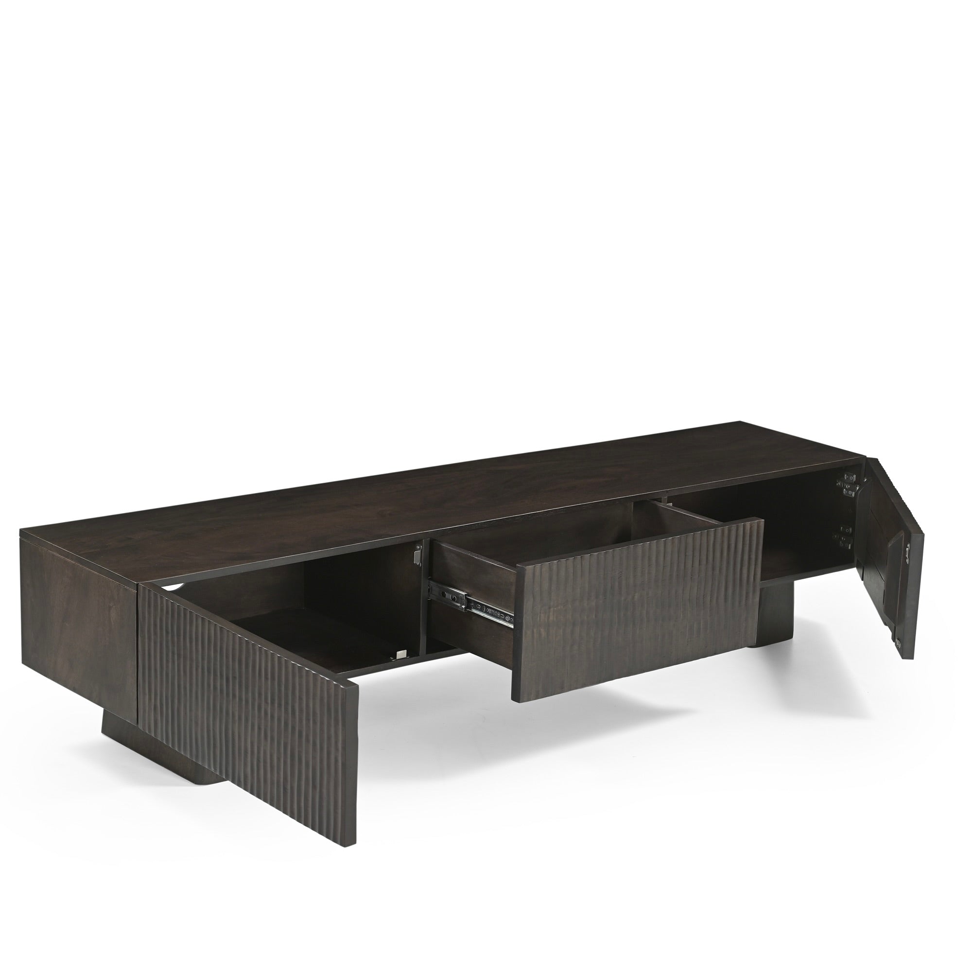 Hades Solid Acacia Wood TV Unit Dark Brown (2 Sizes)