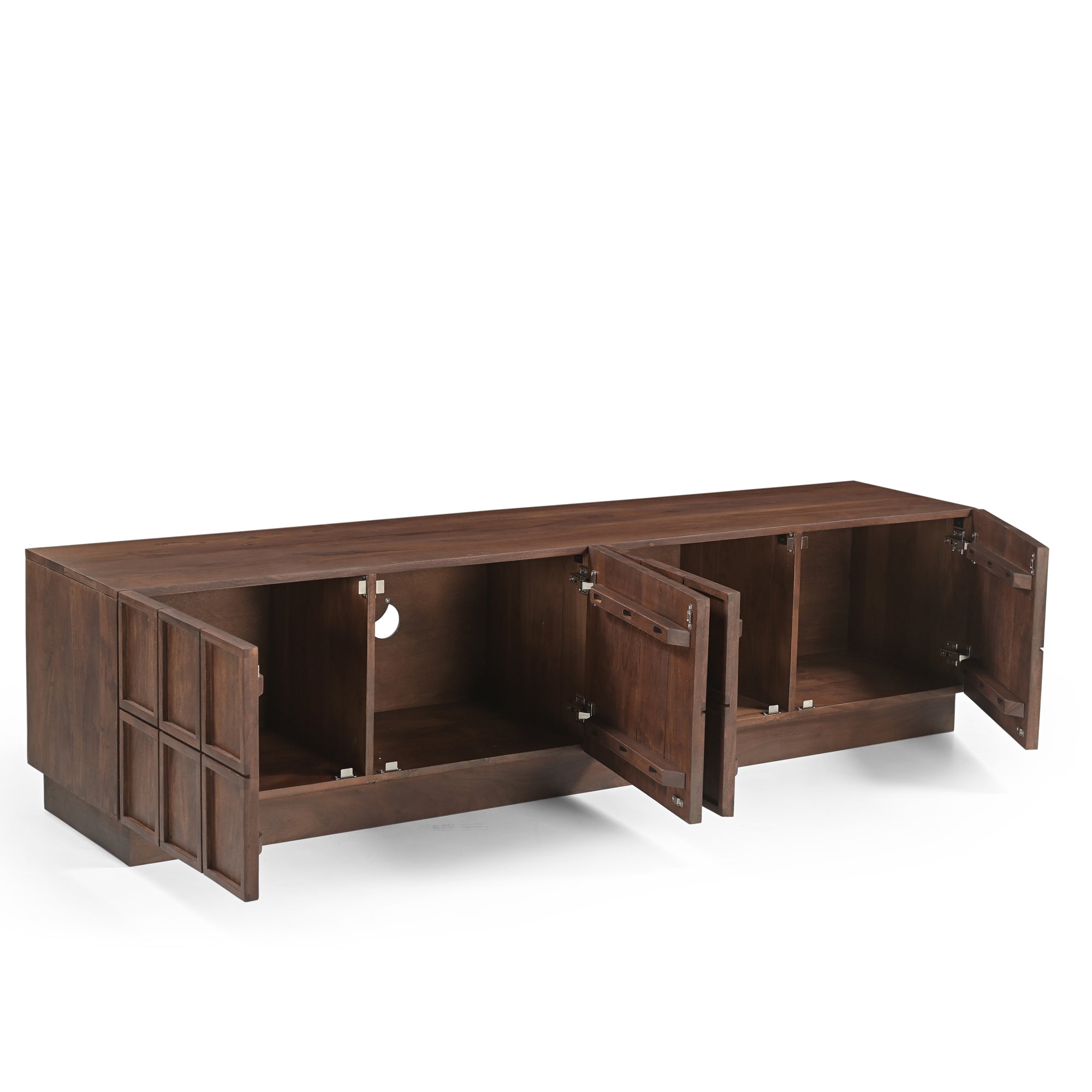 Moncao Solid Acacia Wood Large TV Stand in Brown (180cm)