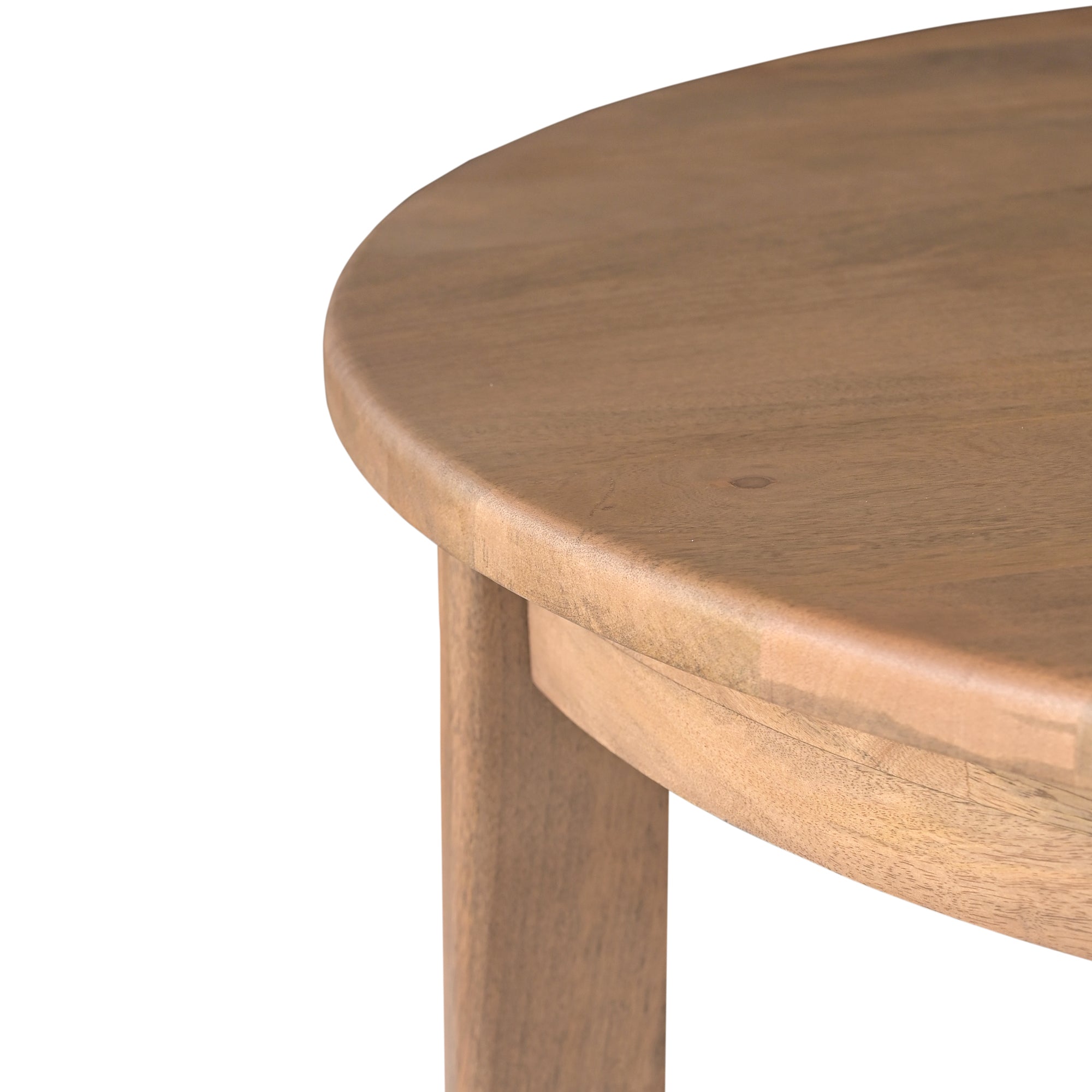 Aiko Round Solid Mango Wood Dining Table Light Brown (1.0m)