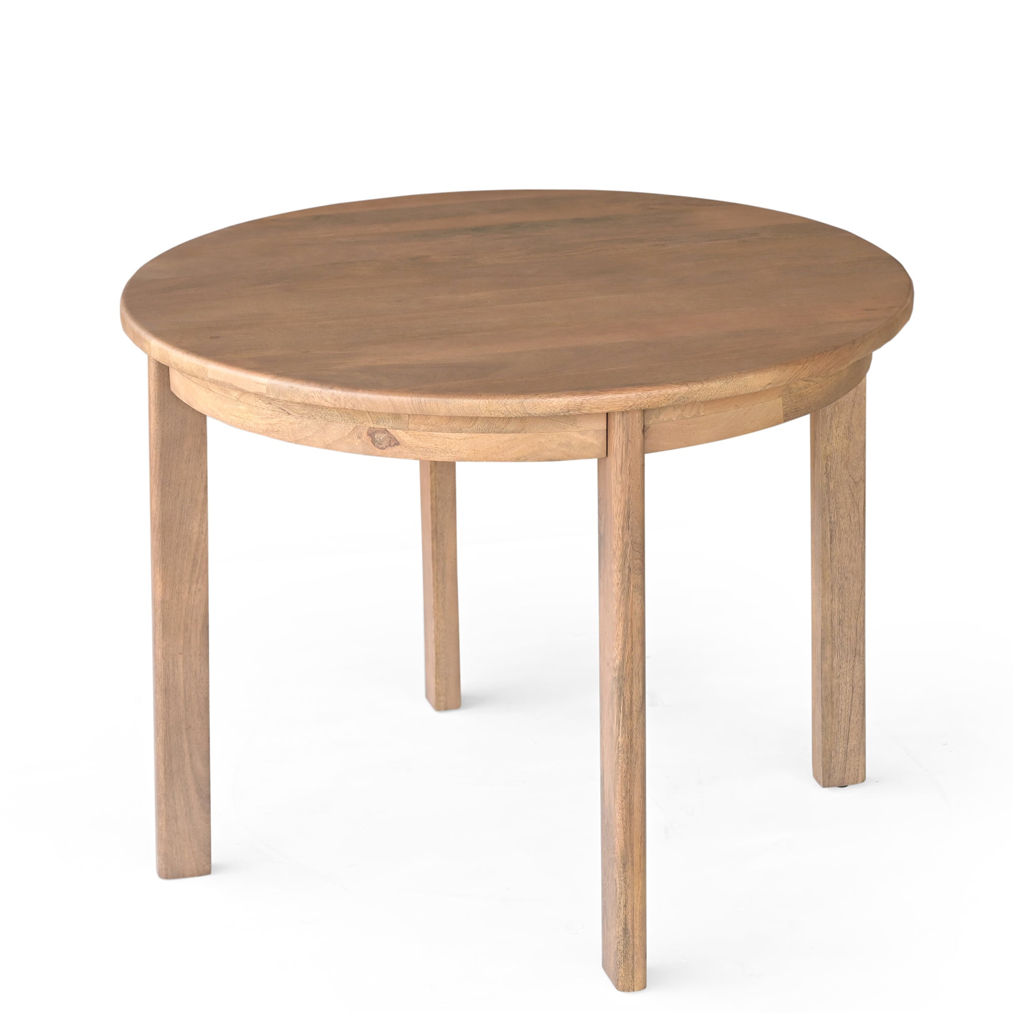 Aiko Round Solid Mango Wood Dining Table Light Brown (1.0m)