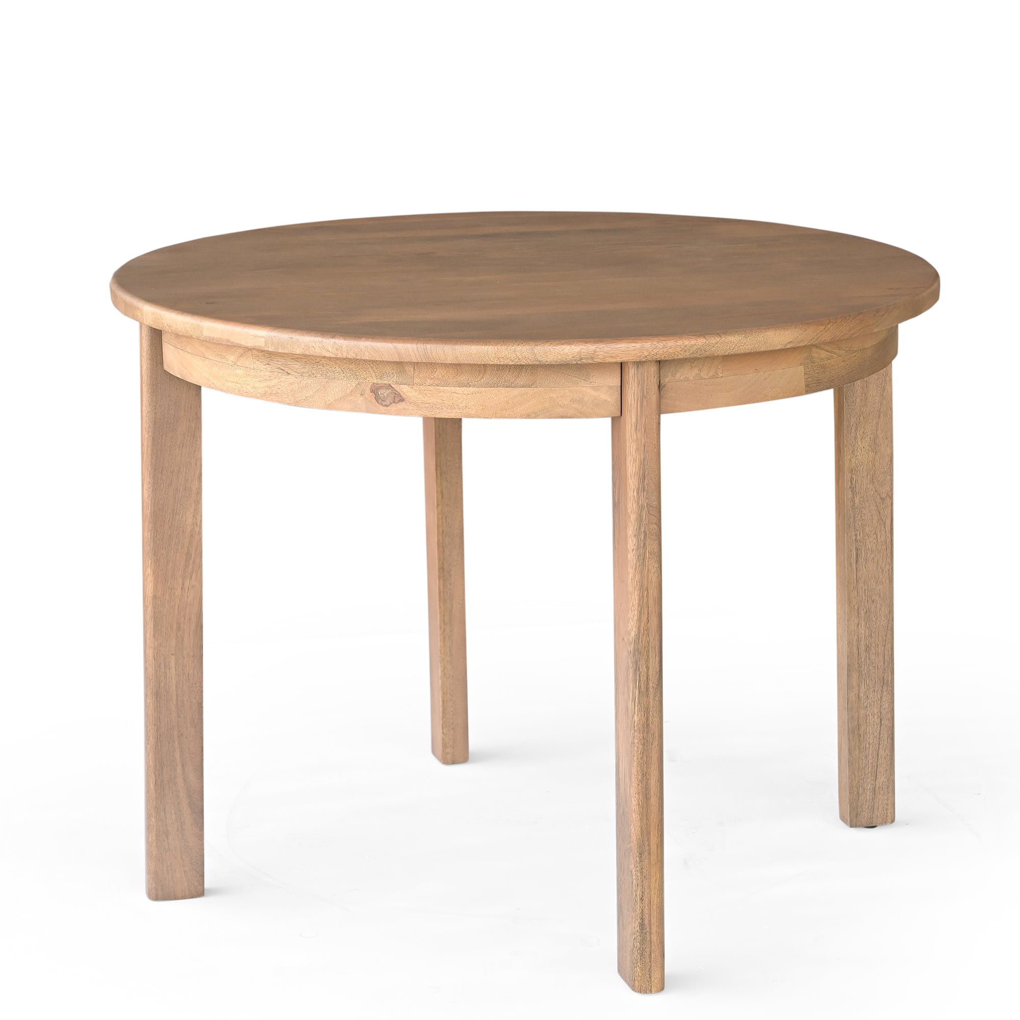 Aiko Round Solid Mango Wood Dining Table Light Brown (1.0m)