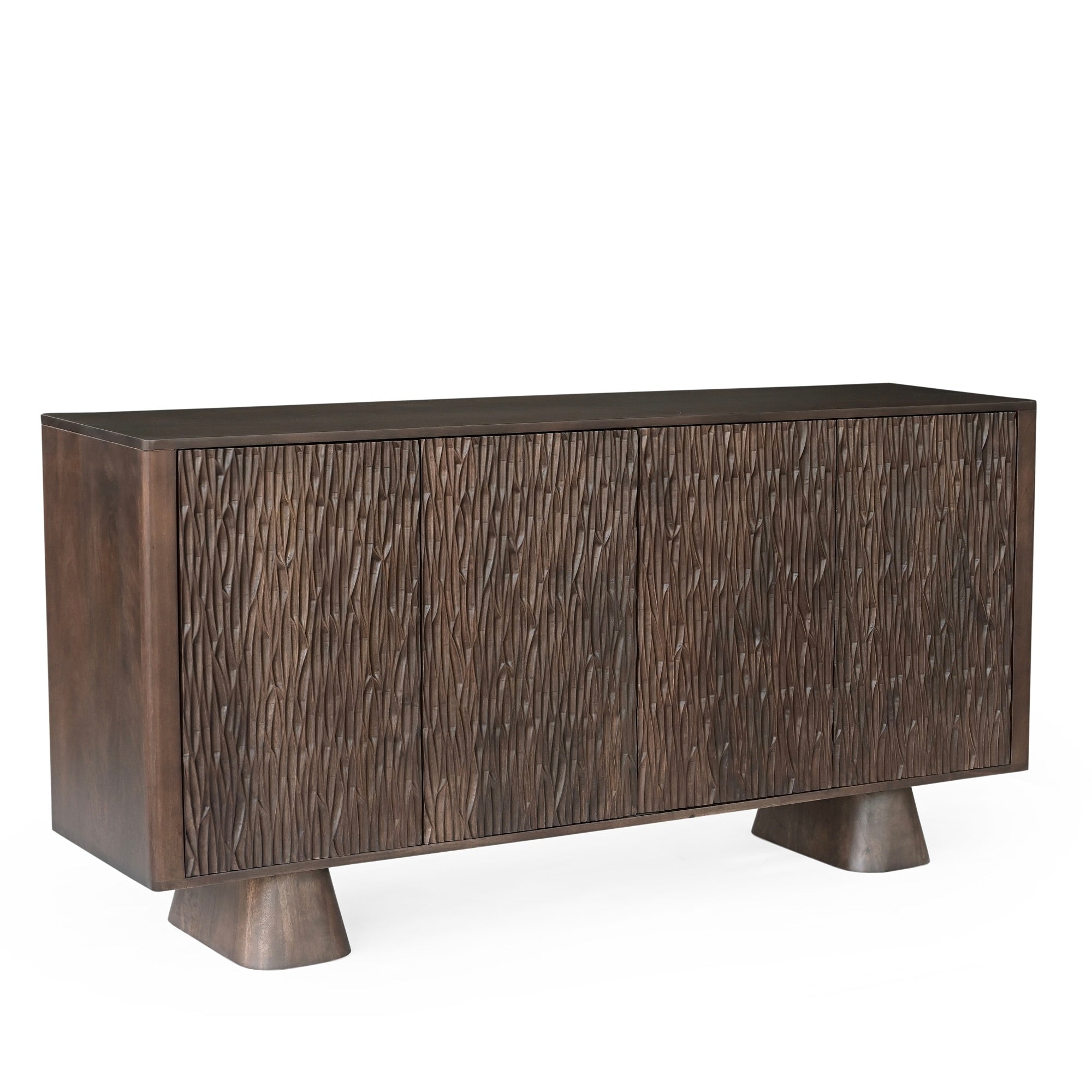 Nao Solid Mango Wood Sideboard in Walnut