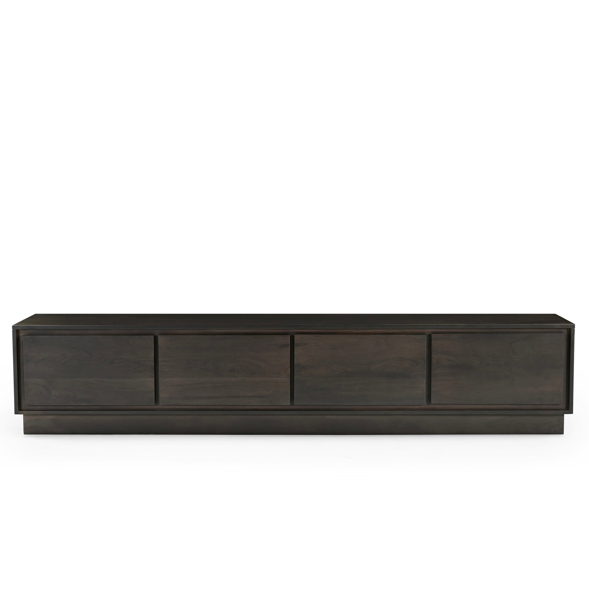Kawa Solid Acacia Wood 4 Door TV Unit Dark Brown (200cm)