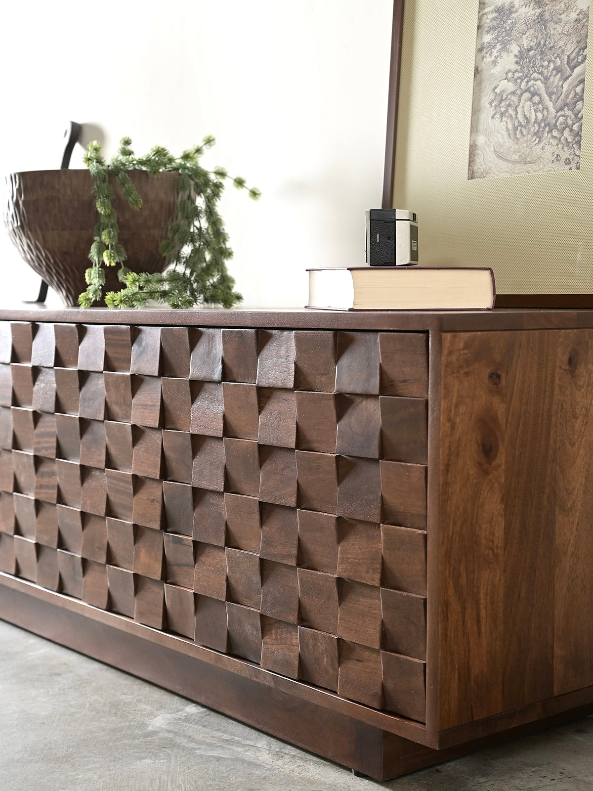 Mokko Solid Mango Wood TV Stand in Dark Brown (2 Sizes)