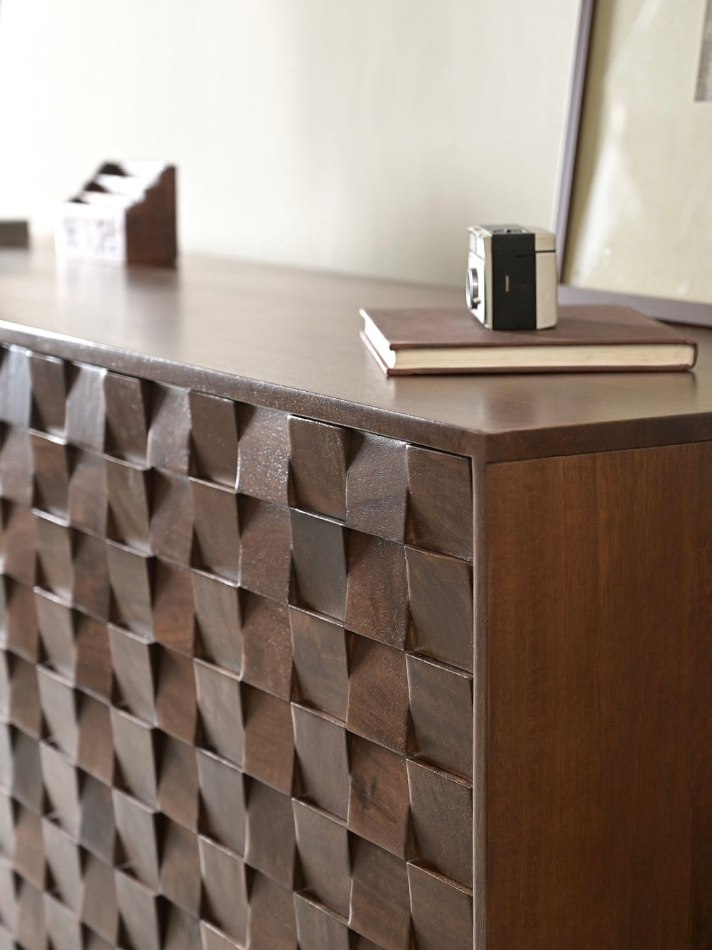 Mokko Solid Mango Wood Large Sideboard Dark Brown