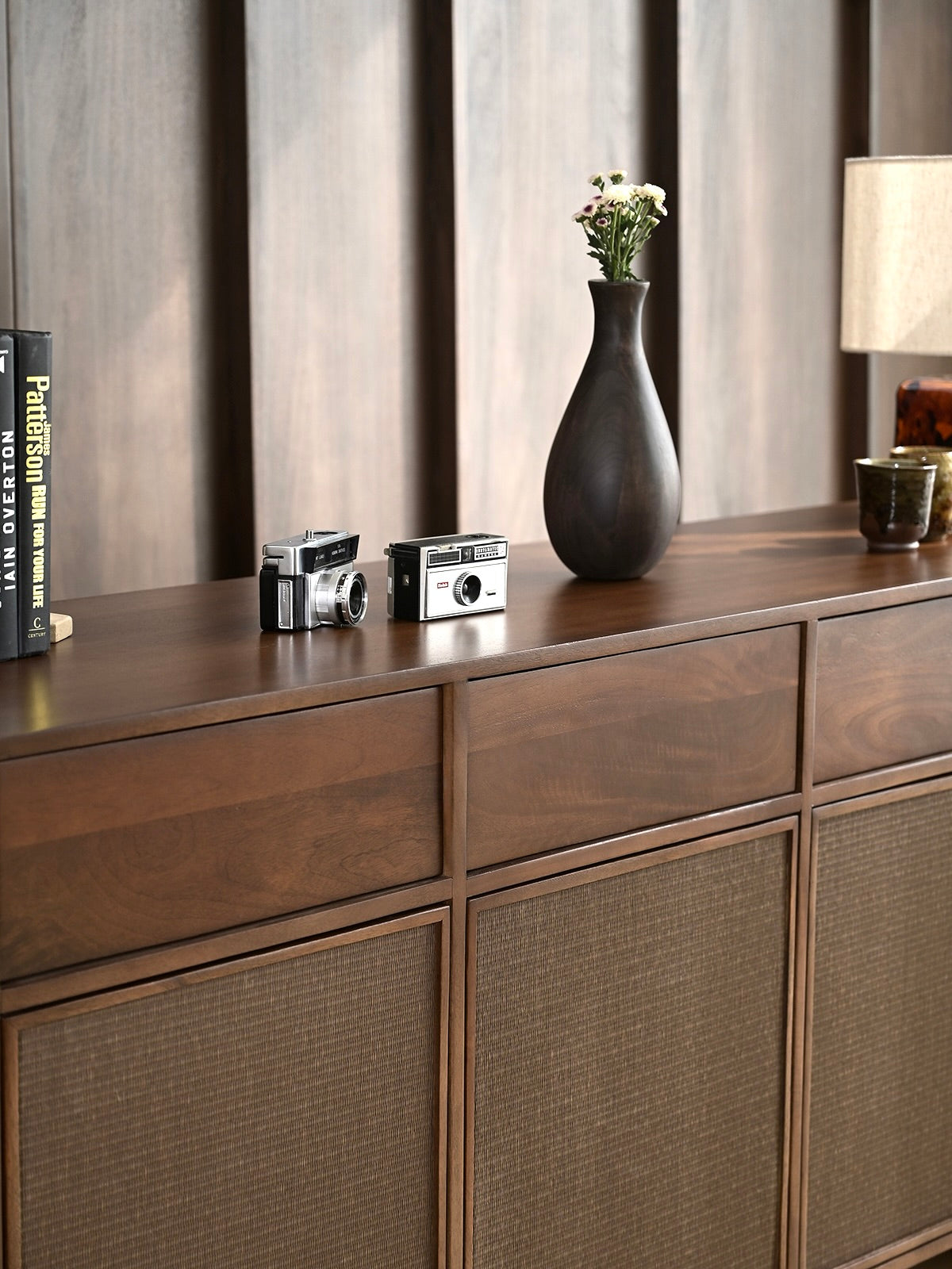 Kumiko Solid Mango Wood and Tatami Large Sideboard in Brown