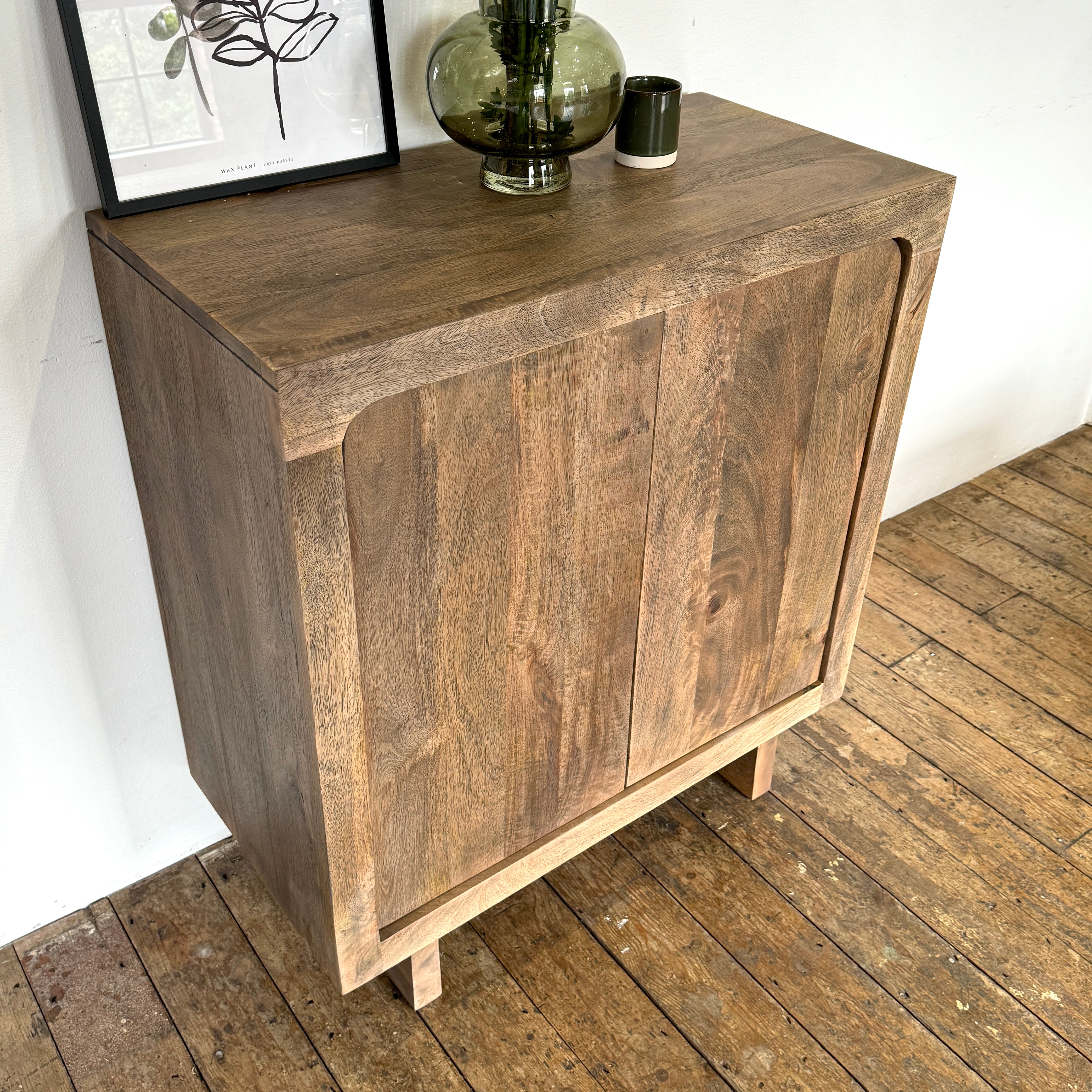 Livia Solid Mango Wood 2 Door Sideboard in Walnut