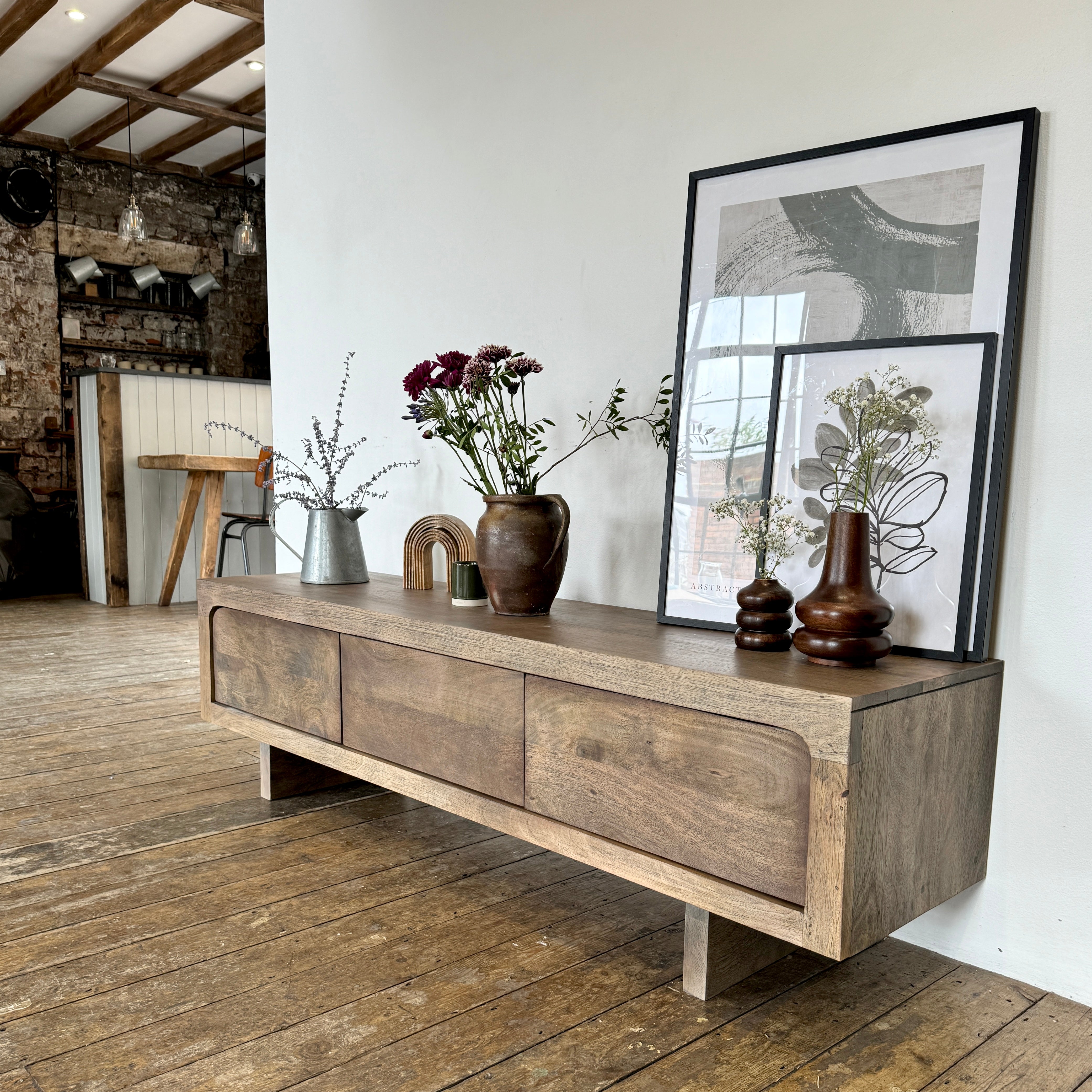 Livia Solid Mango Wood TV Stand