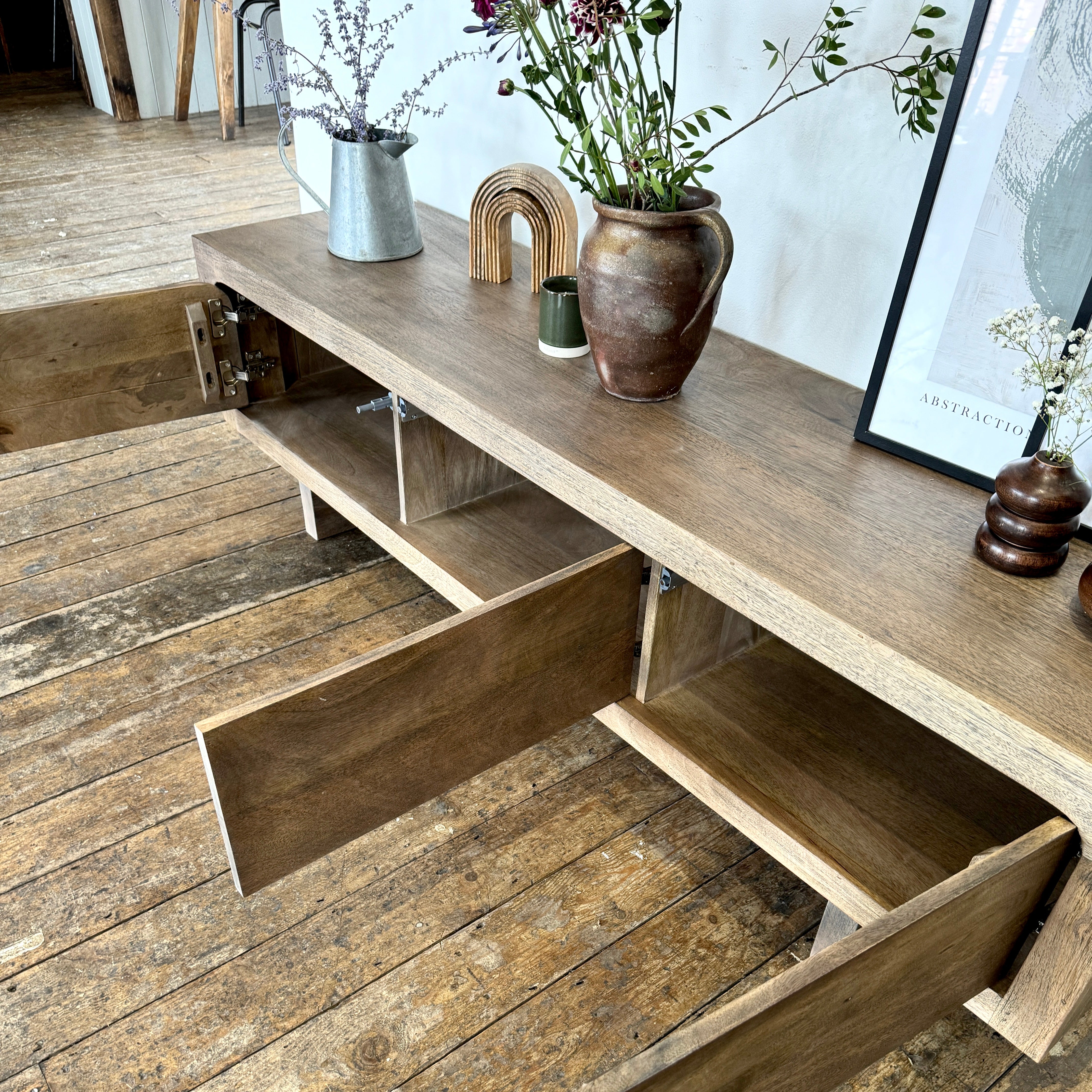 Livia Solid Mango Wood TV Stand