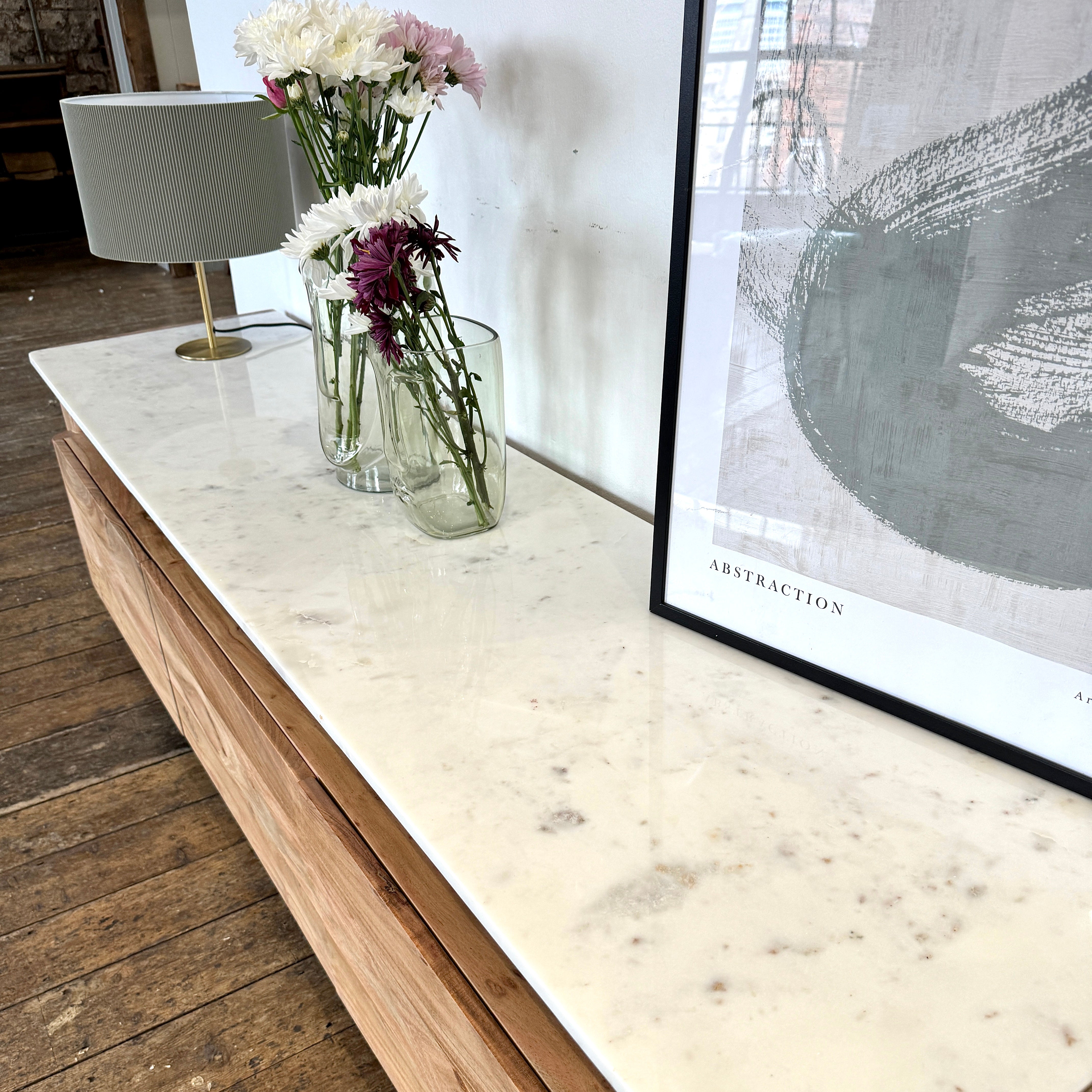 Bali Solid Acacia Wood & Marble Large TV Unit