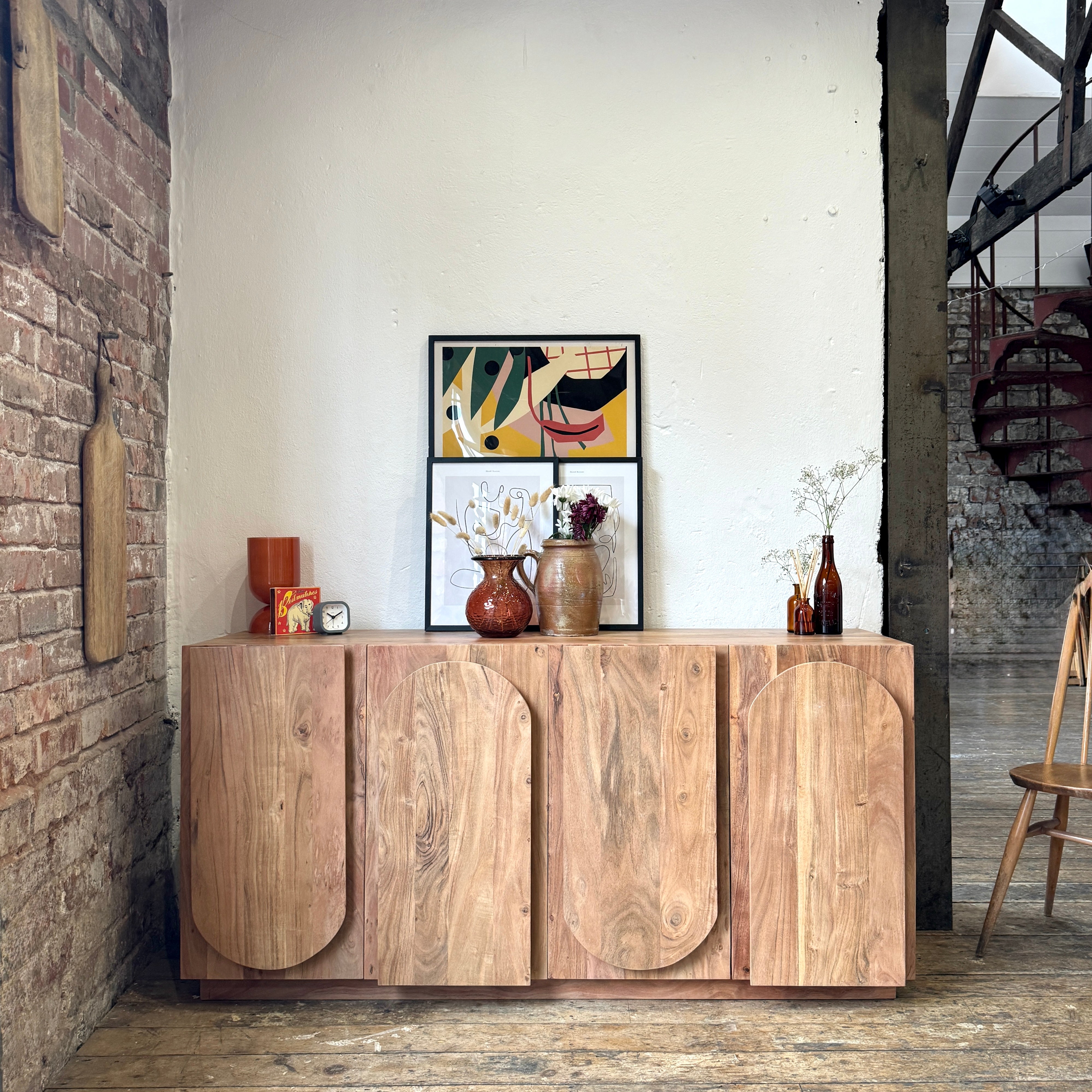 Archer Solid Acacia Wood Large 4 Door Sideboard