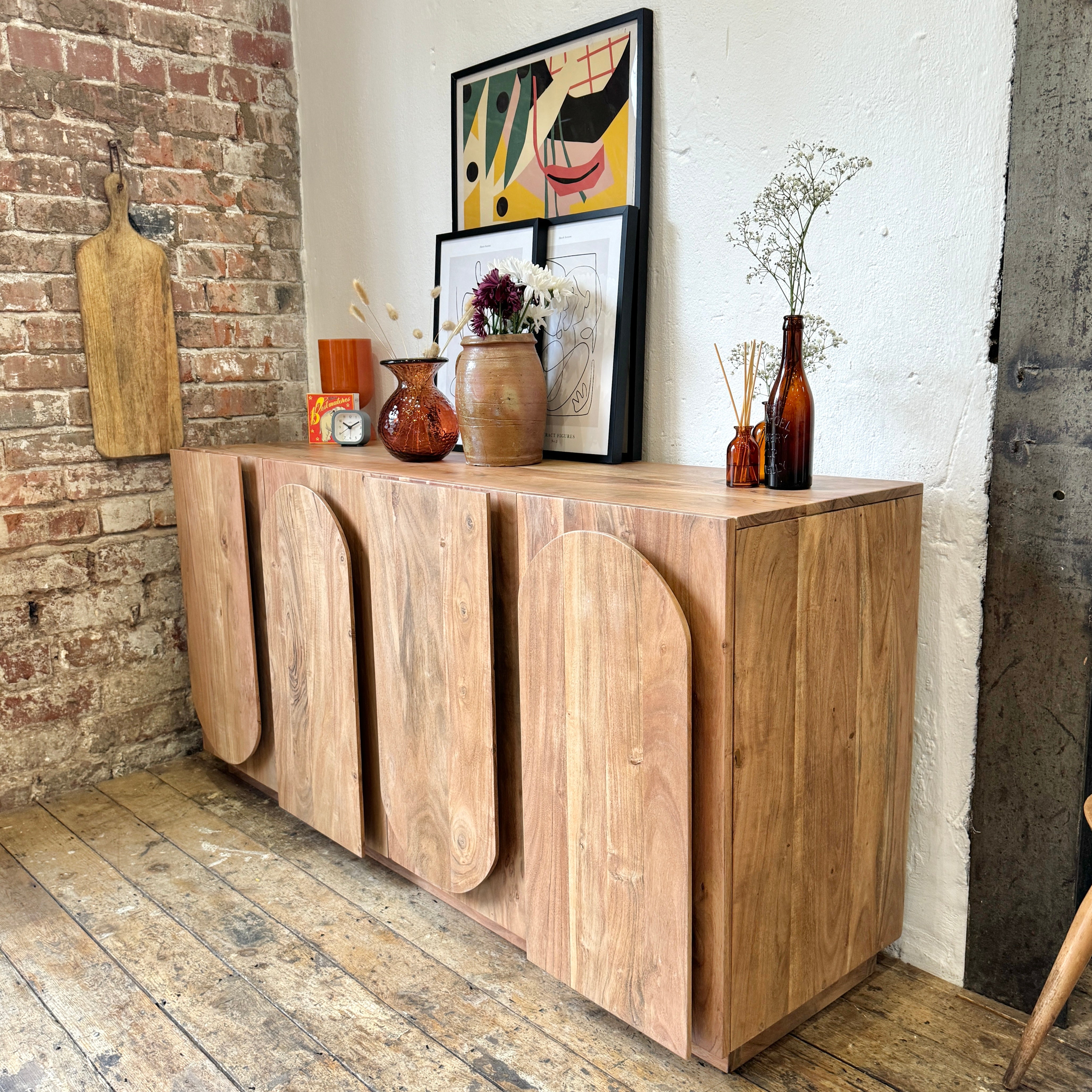 Archer Solid Acacia Wood Large 4 Door Sideboard