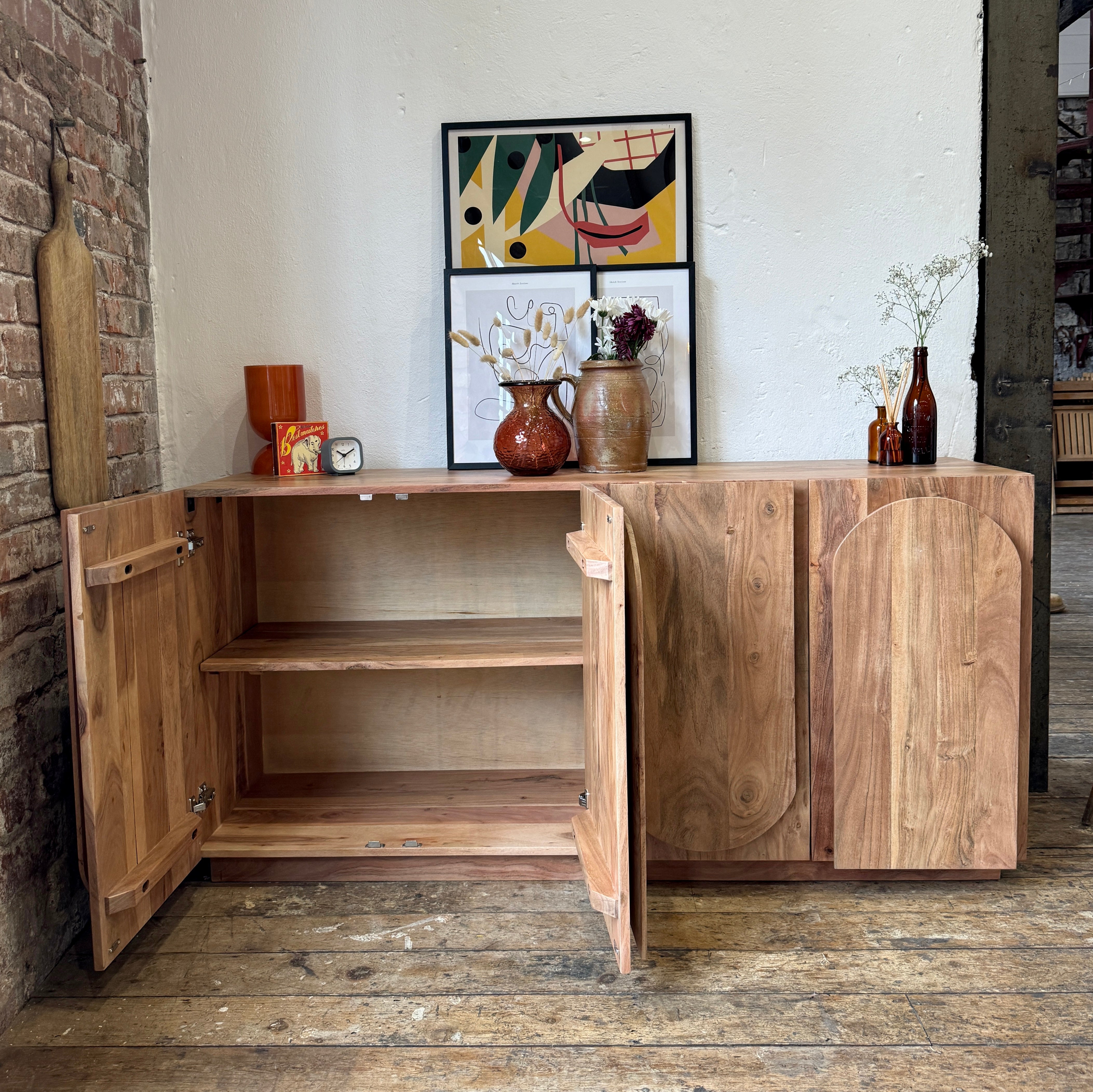 Archer Solid Acacia Wood Large 4 Door Sideboard