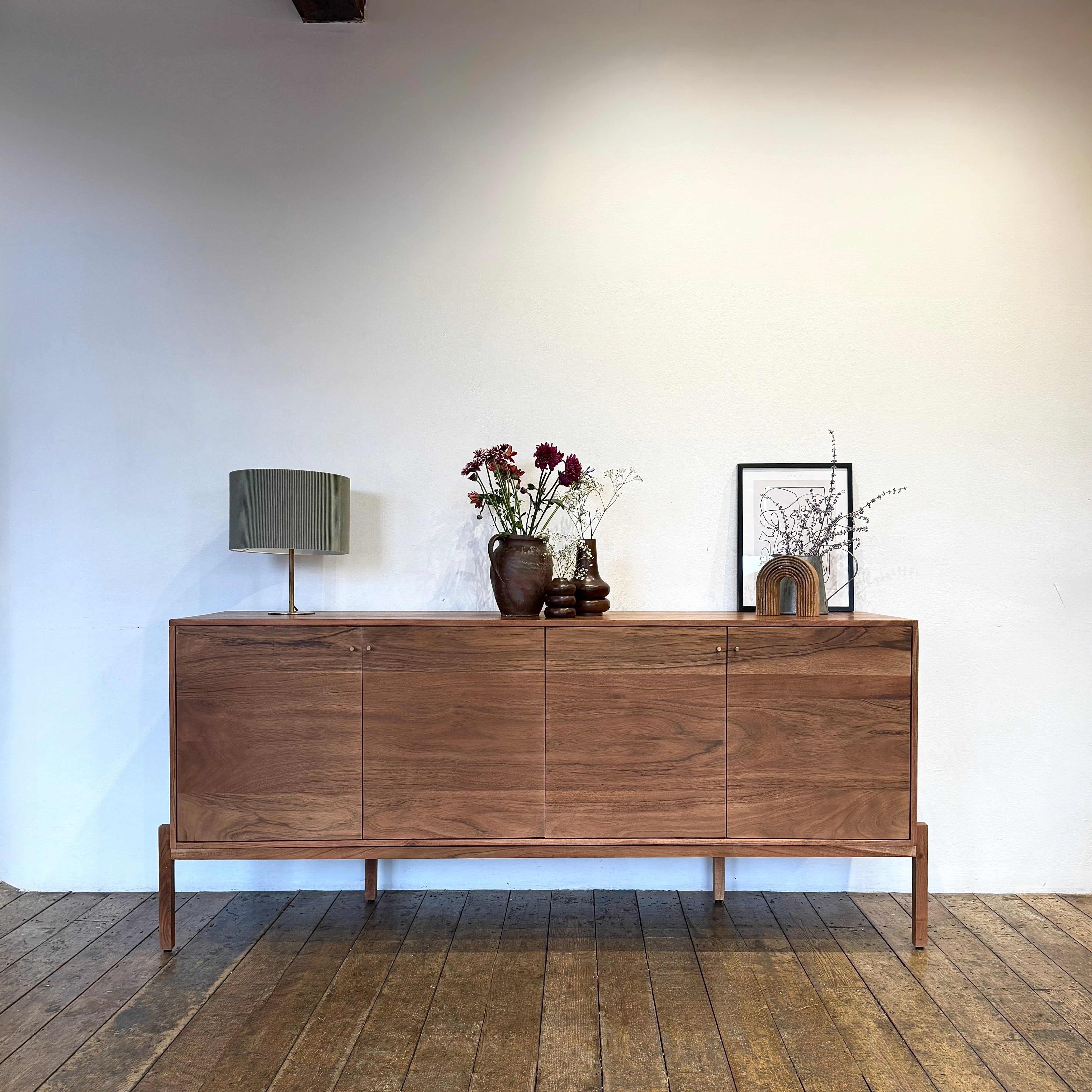 Lucca Solid Acacia Wood Large 4 Door Sideboard