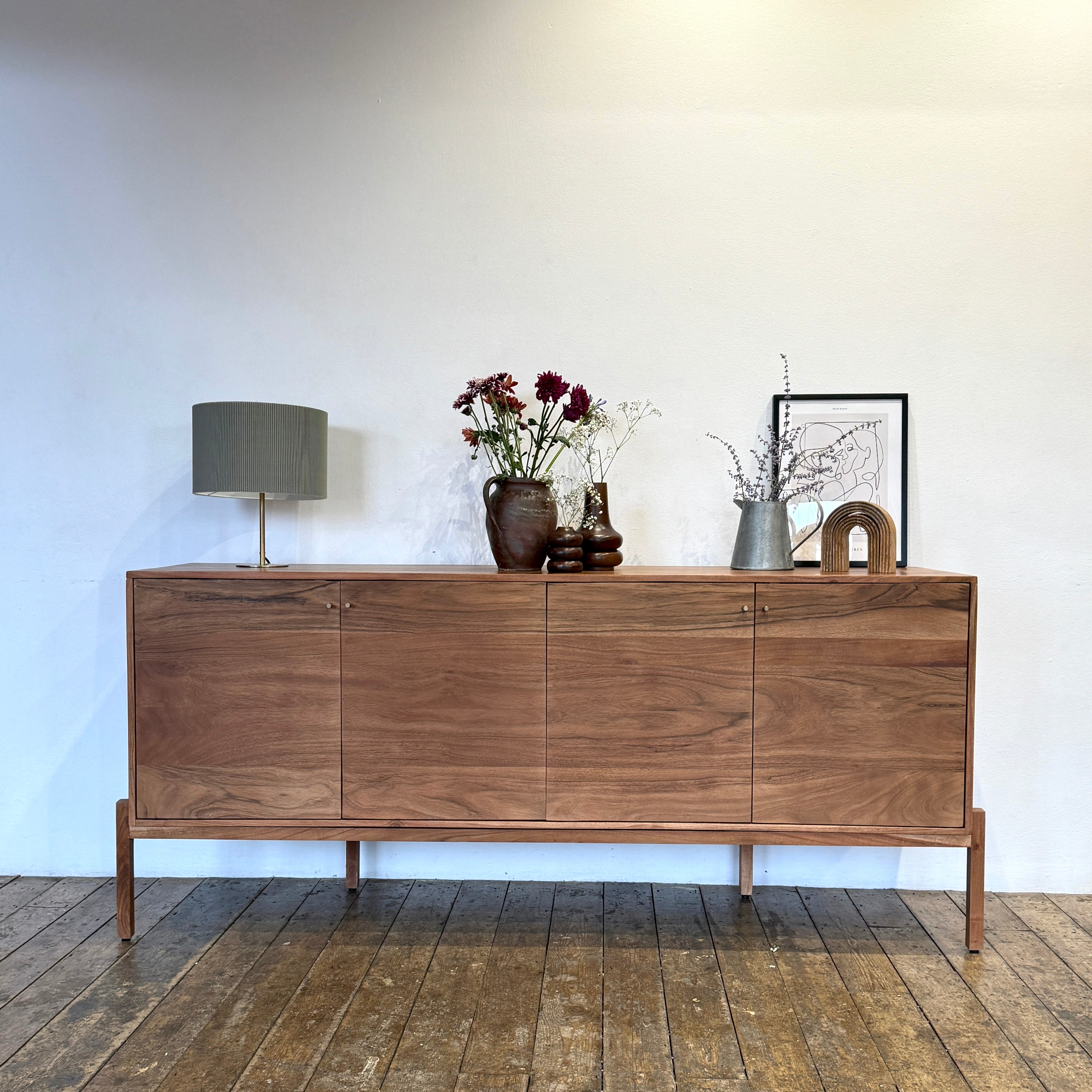 Lucca Solid Acacia Wood Large 4 Door Sideboard