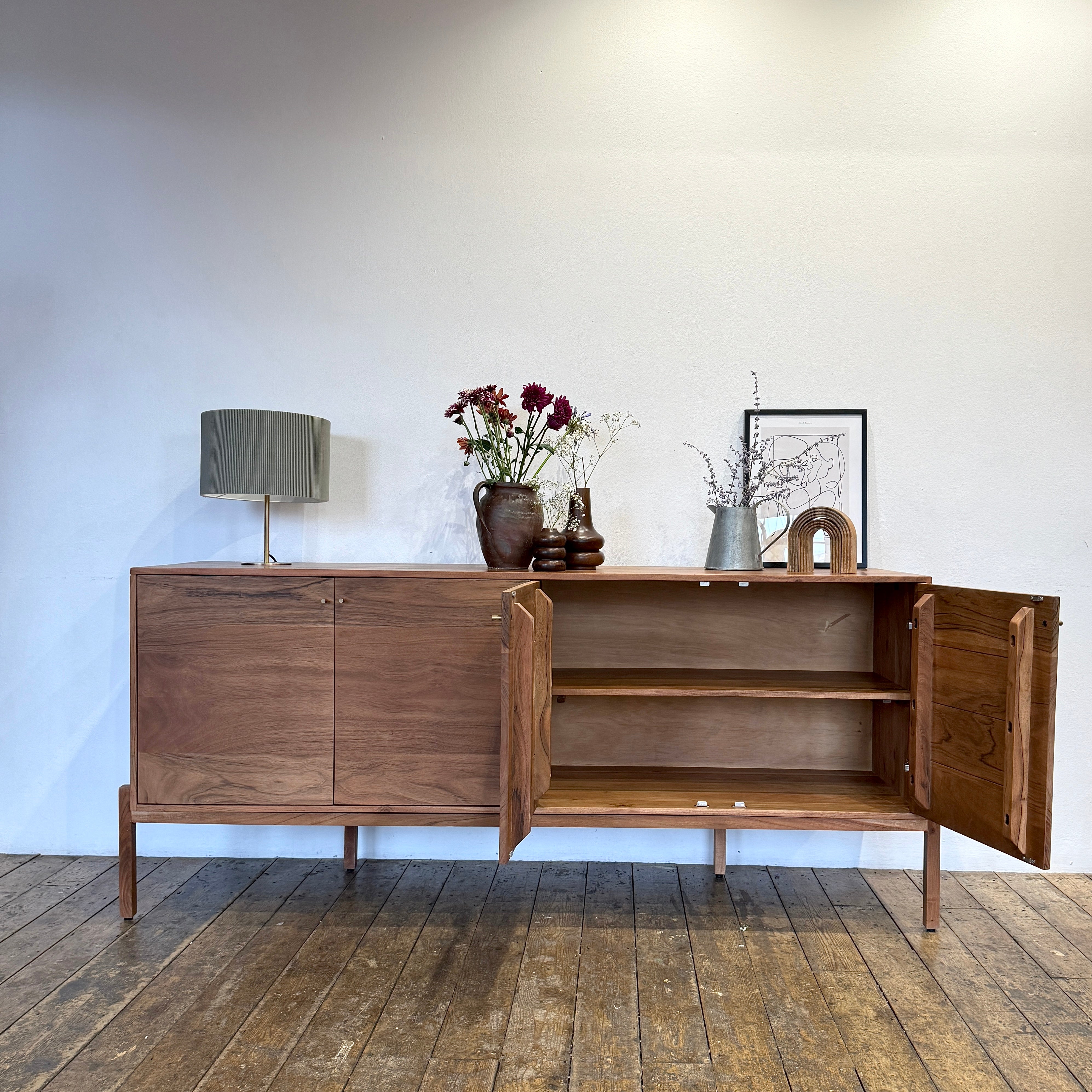 Lucca Solid Acacia Wood Large 4 Door Sideboard