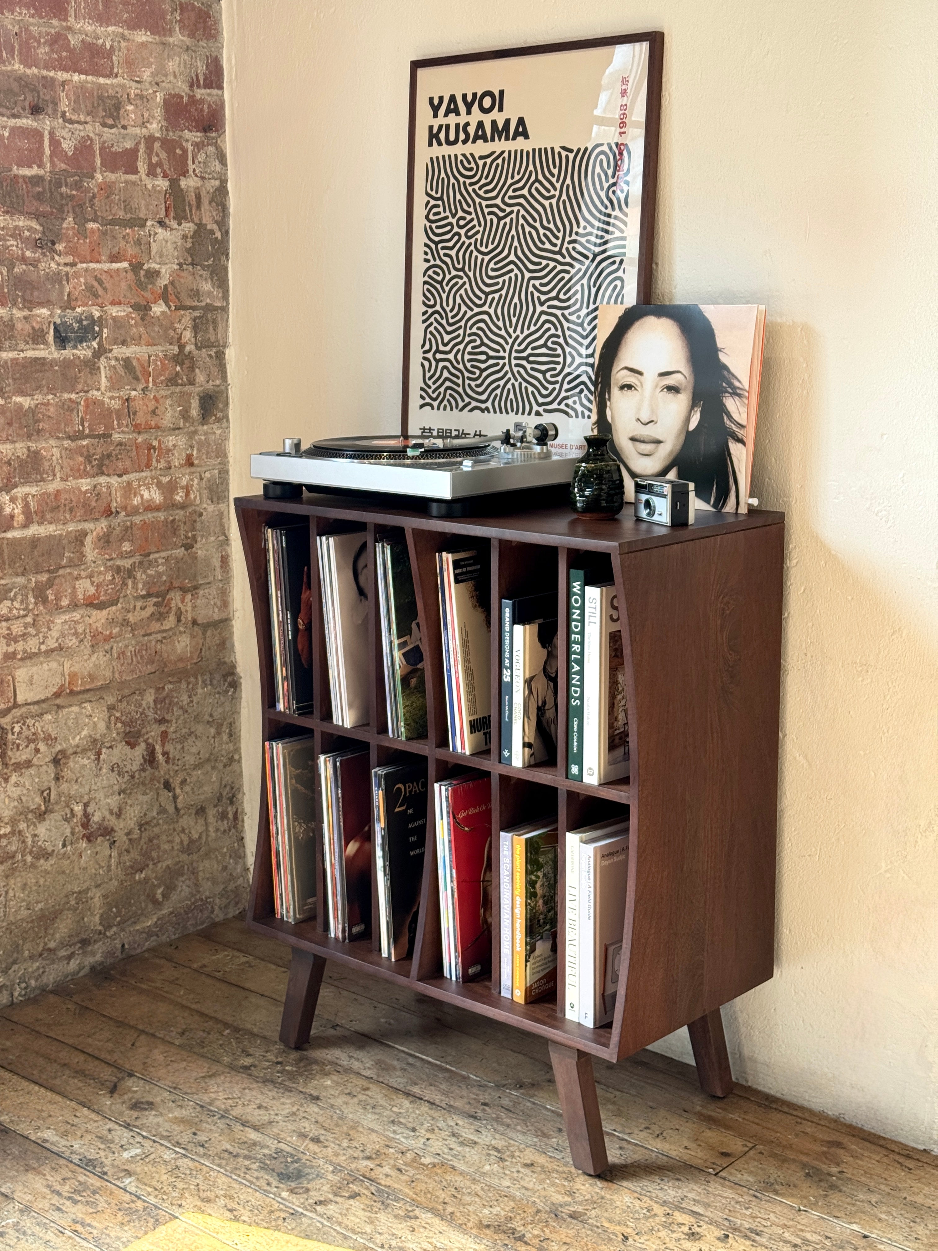 Wax Solid Mango Wood Vinyl Storage Small Sideboard (80cm)