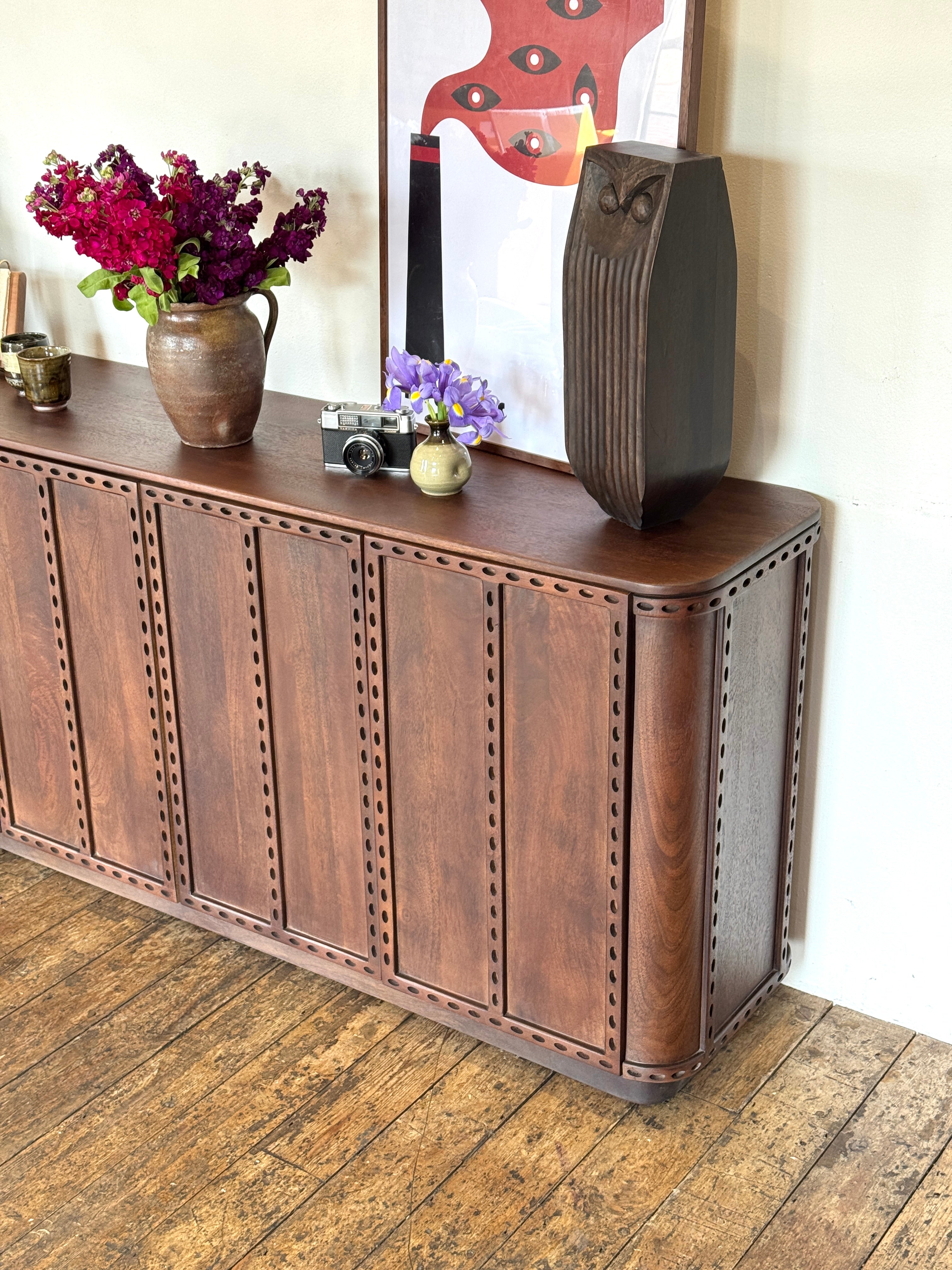 Rivo Solid Mango Wood Large Sideboard Brown (170cm)