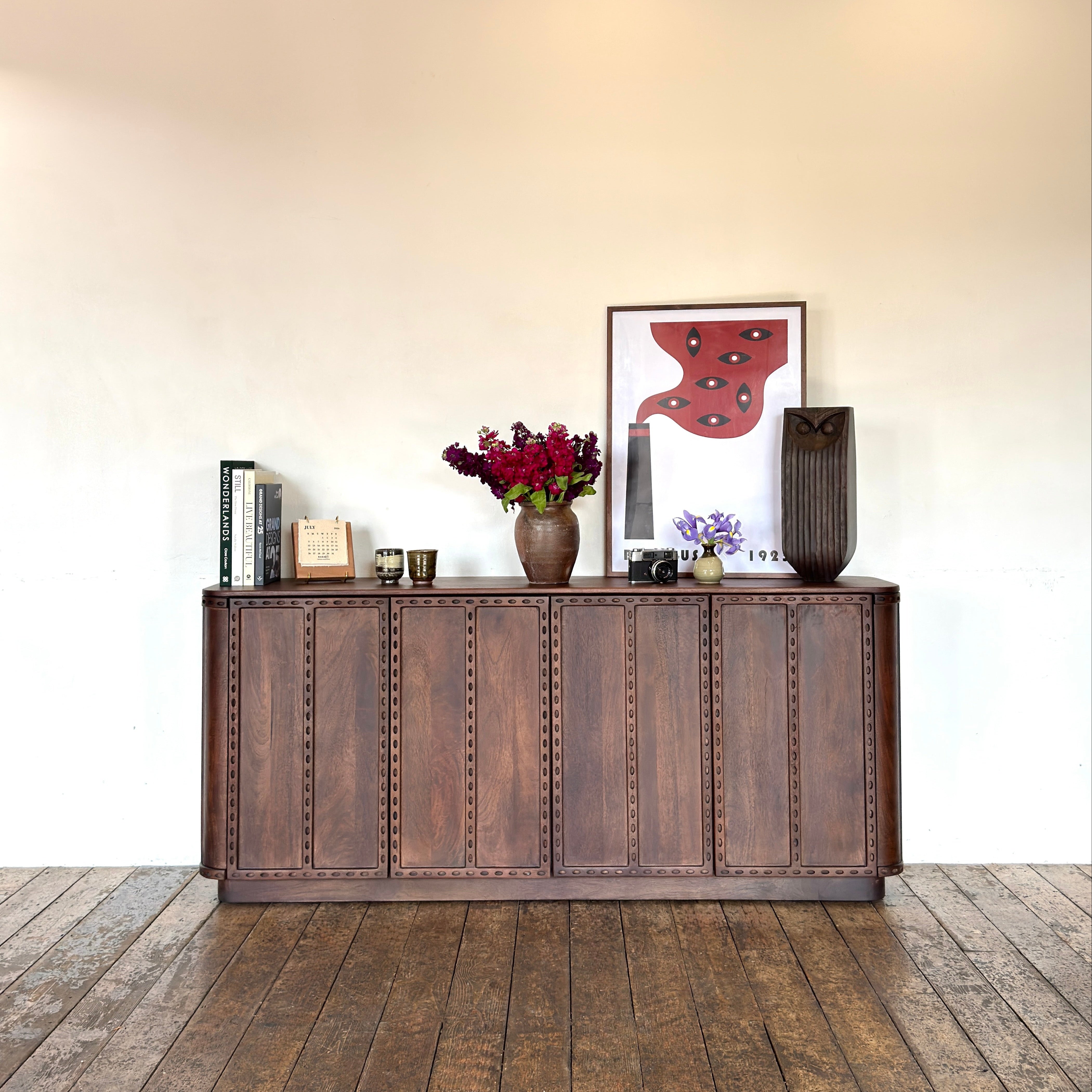 Rivo Solid Mango Wood Large Sideboard Brown (170cm)