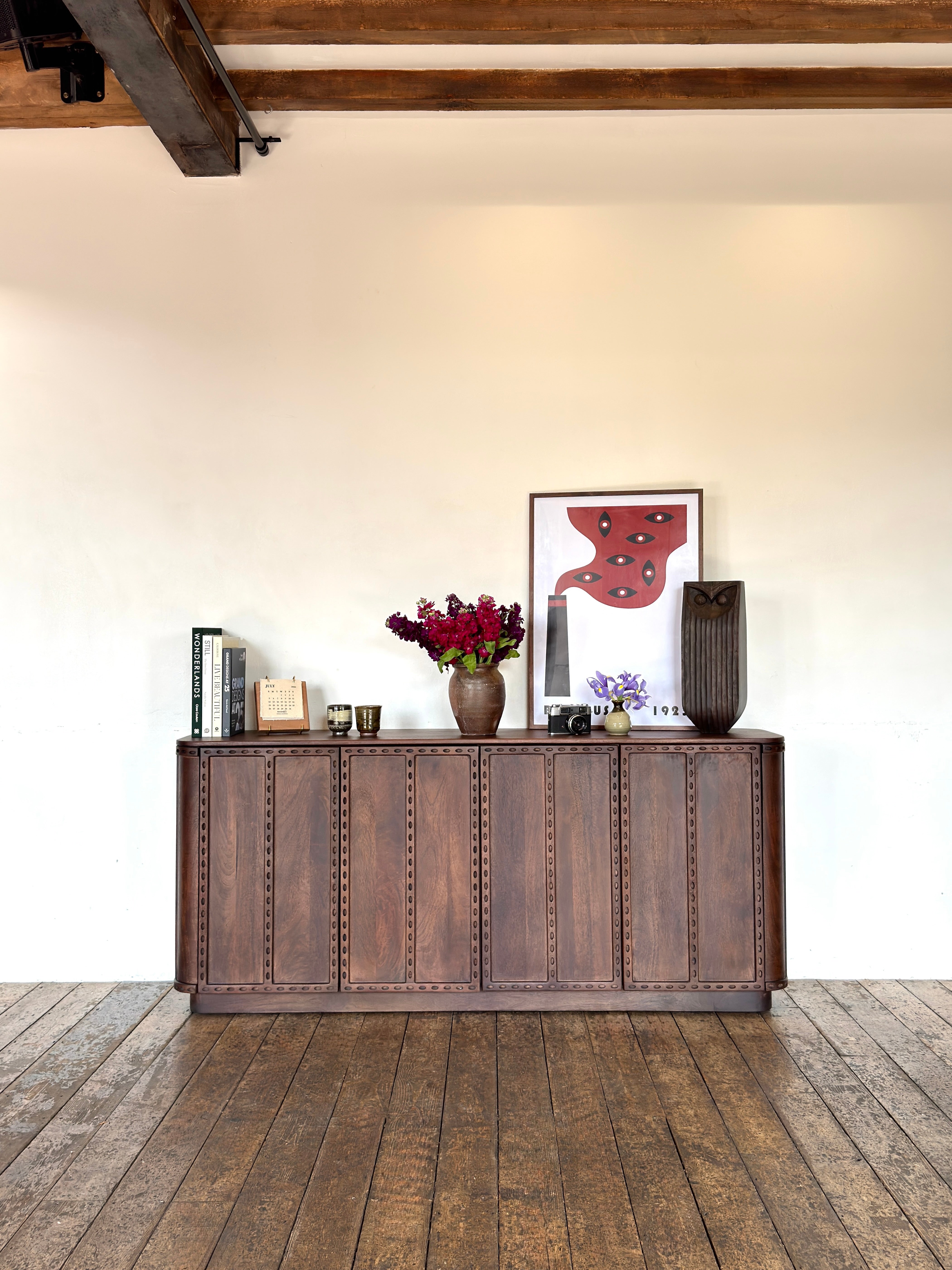 Rivo Solid Mango Wood Large Sideboard Brown (170cm)