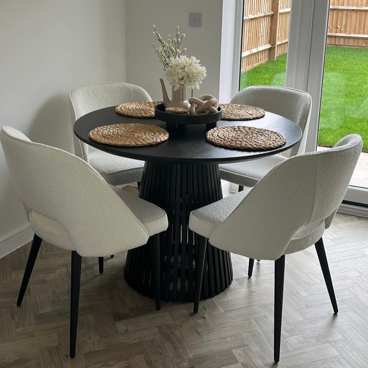 Remi Round Solid Mango Wood Dining Table Black (4 Sizes)