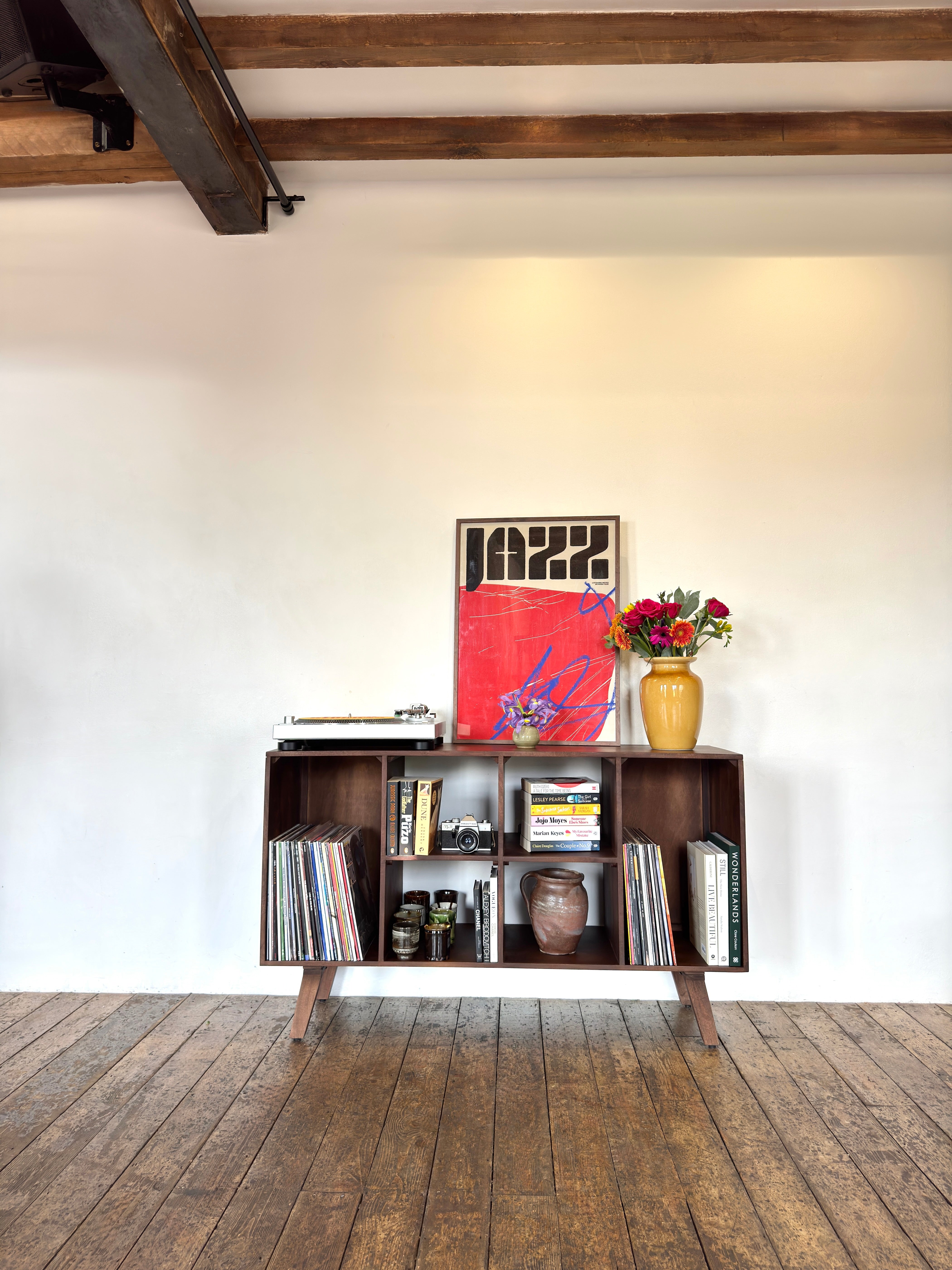 Wax Solid Mango Wood Vinyl Storage Large Sideboard (130cm)